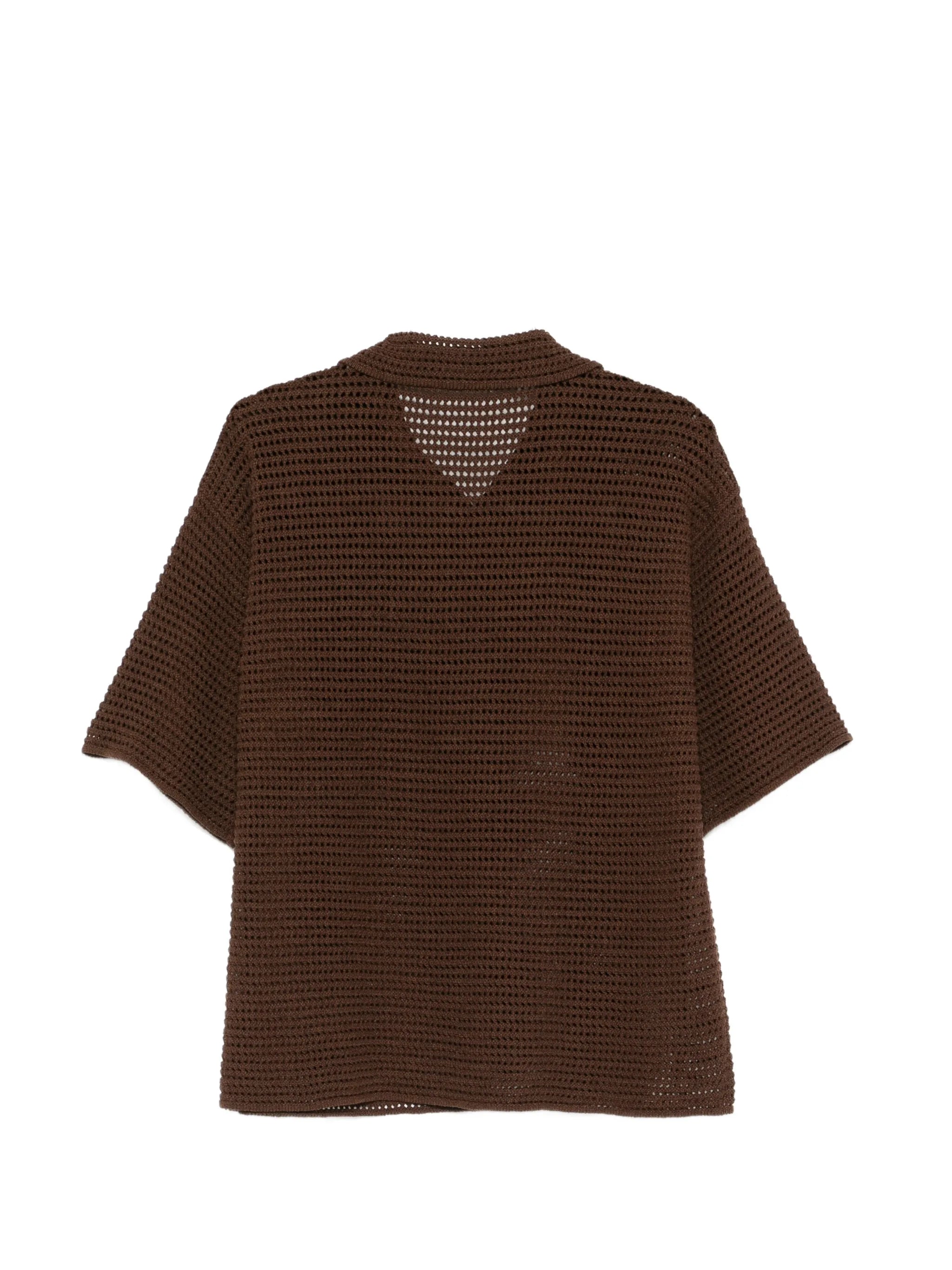 perforated-knit T-shirt