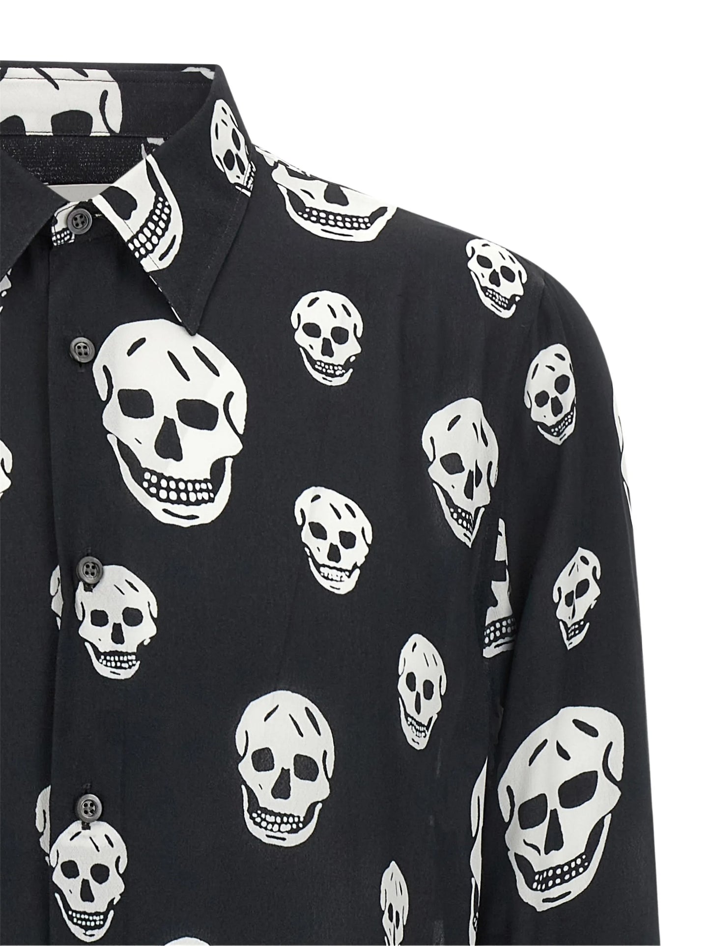 skull-print shirt