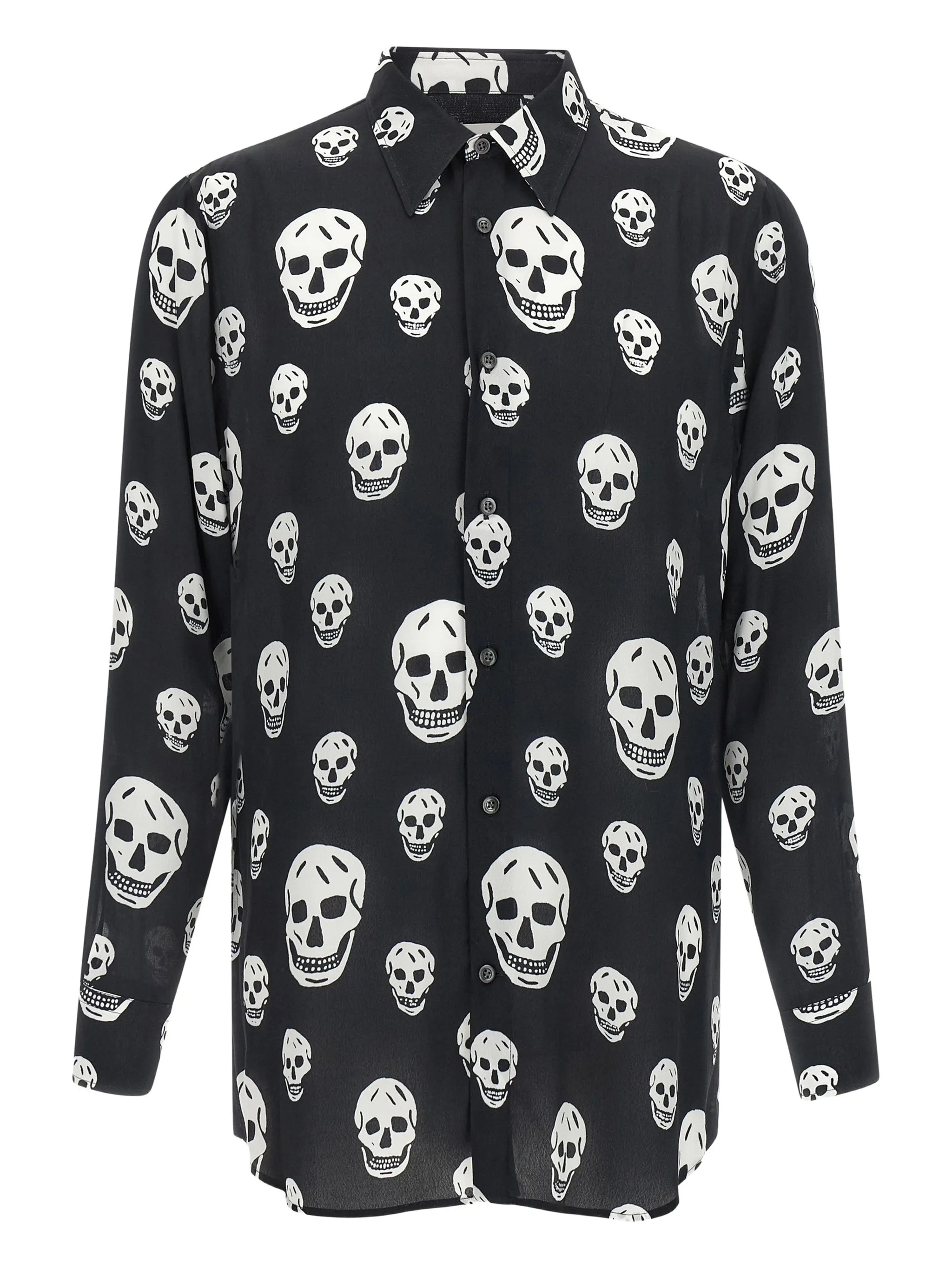 skull-print shirt