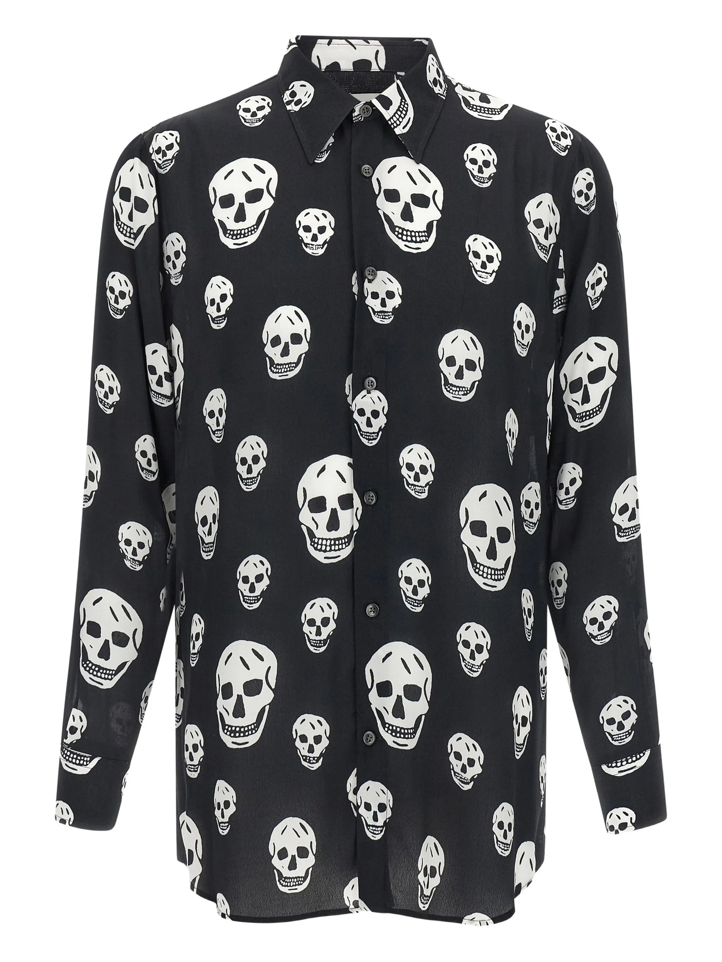 skull-print shirt