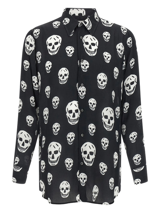 skull-print shirt