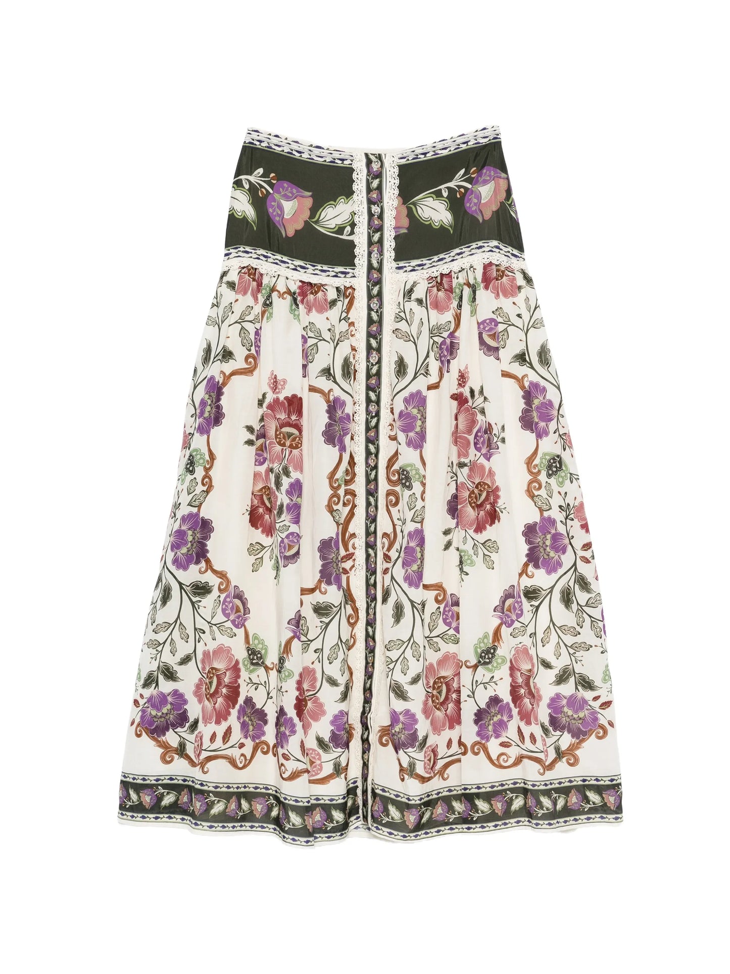 floral-print midi skirt