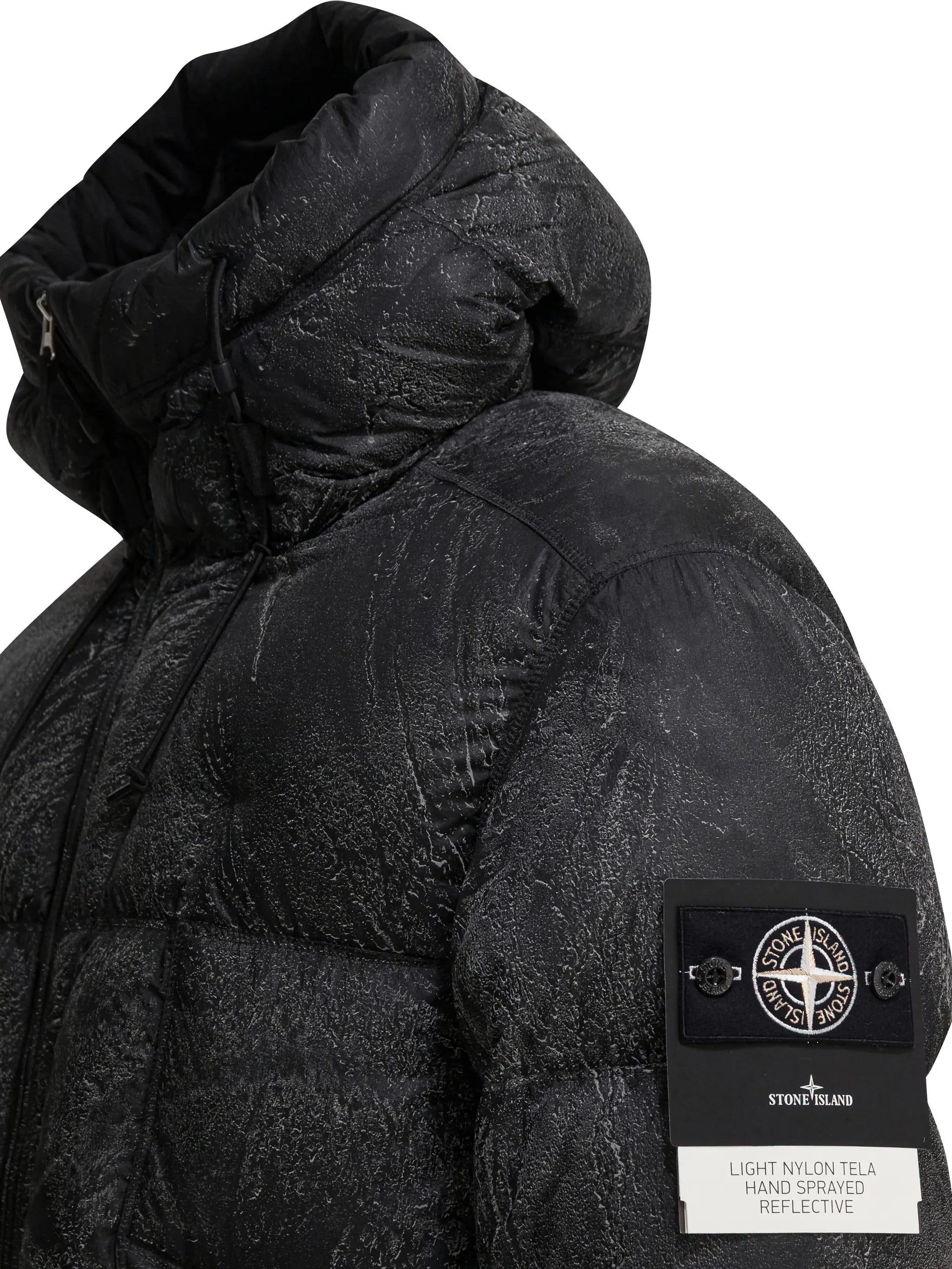 4100062 light nylon tela, hand sprayed reflective jacket