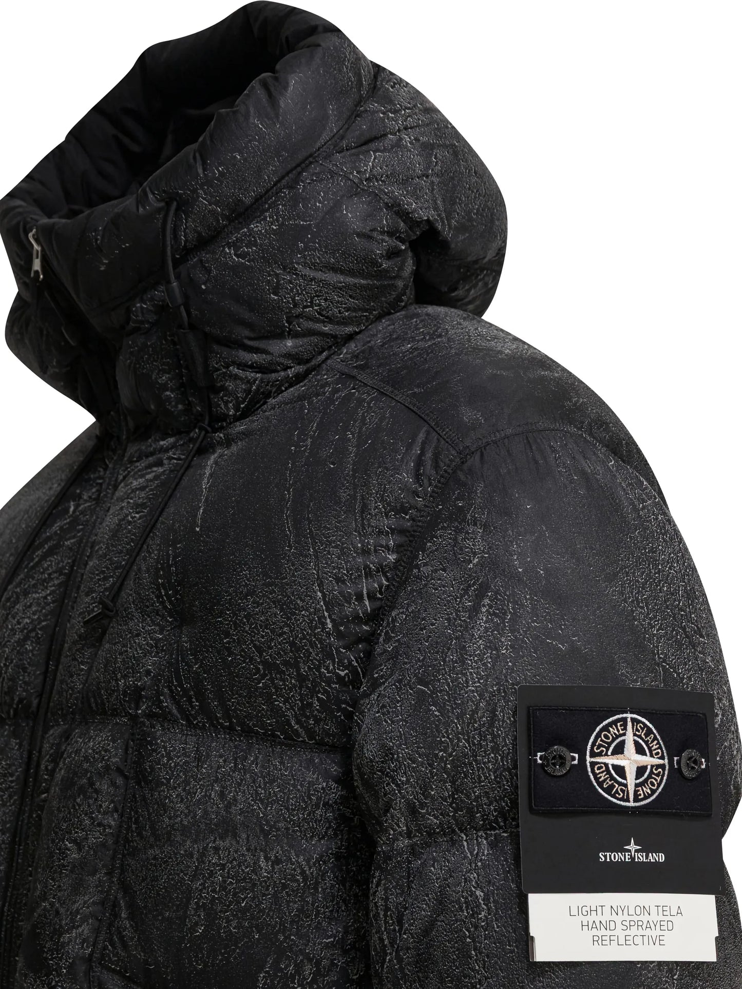 4100062 light nylon tela, hand sprayed reflective jacket