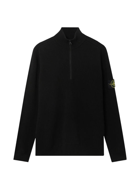 Compass-motif ribbed sweater