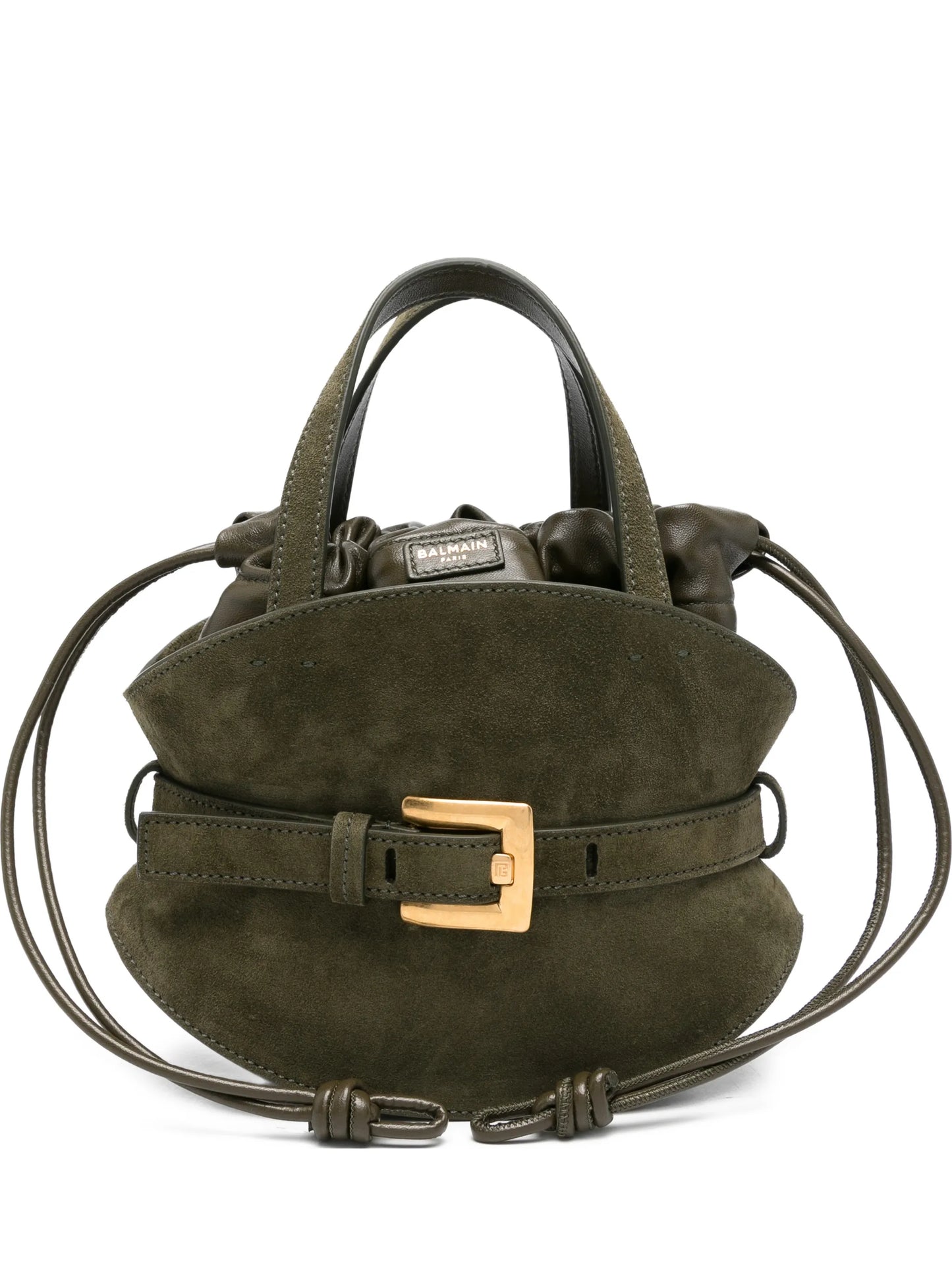 buckle suede tote bag