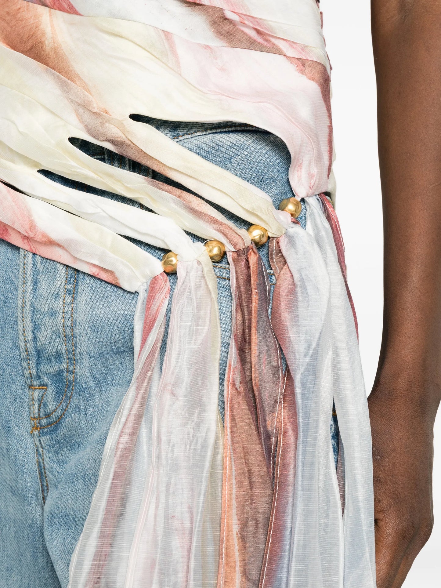 Capture one-shoulder draped top