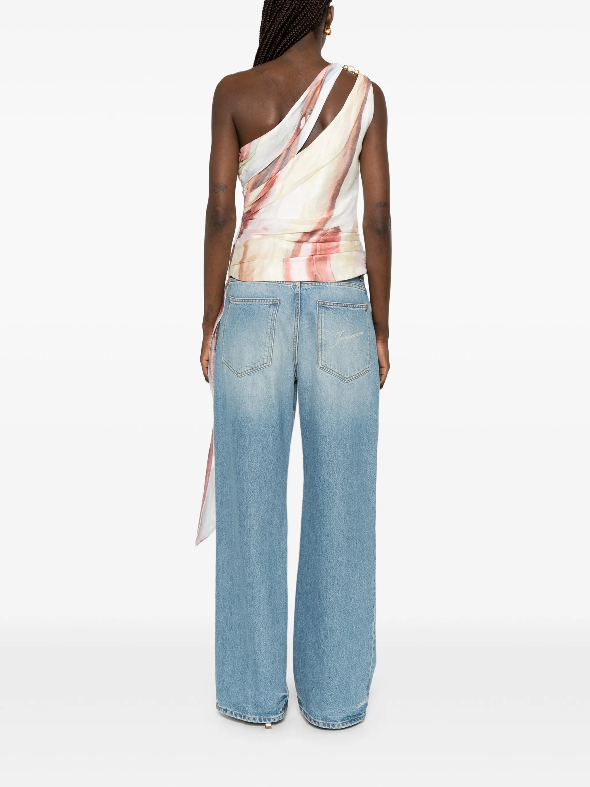 Capture one-shoulder draped top