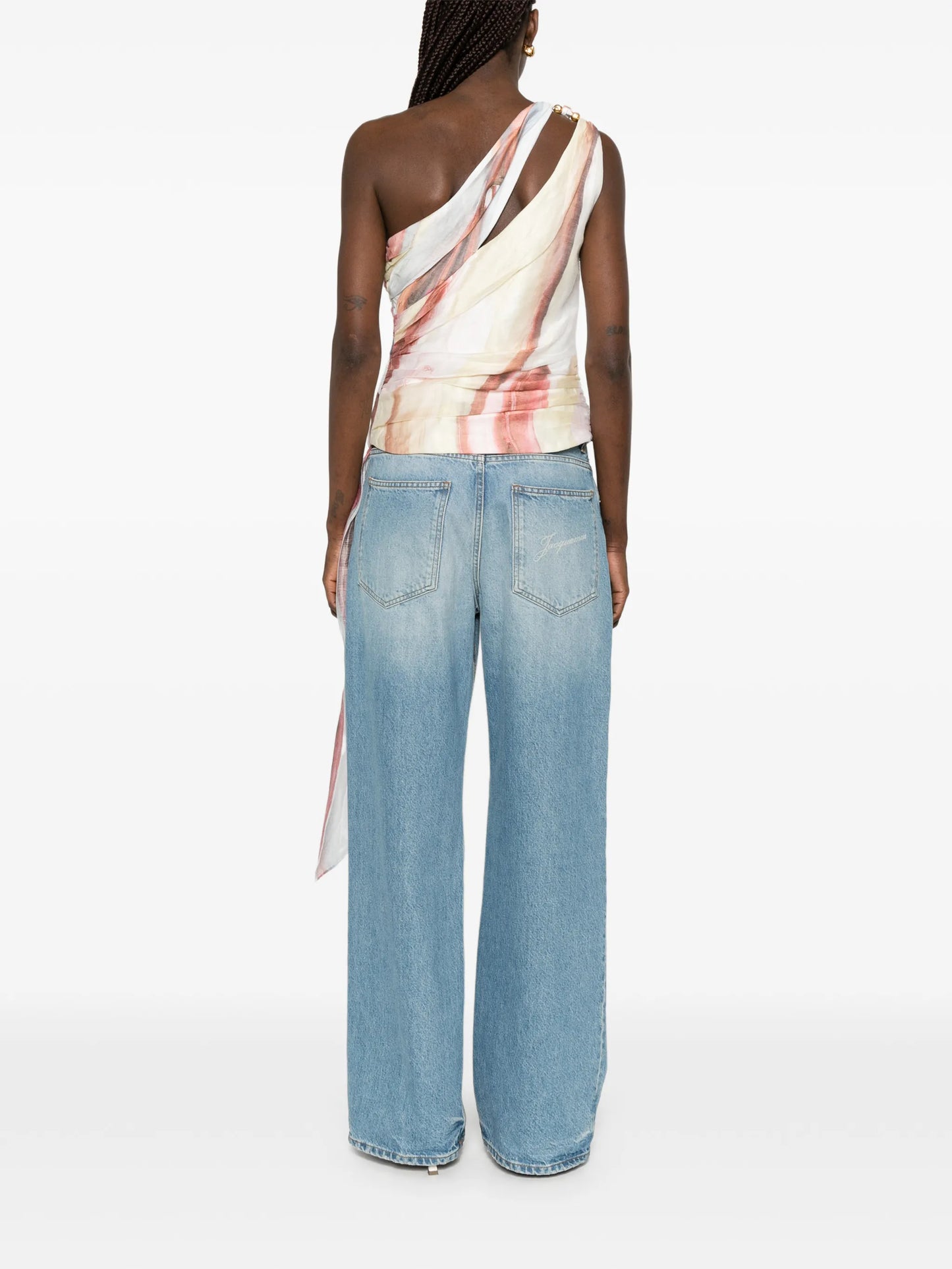 Capture one-shoulder draped top