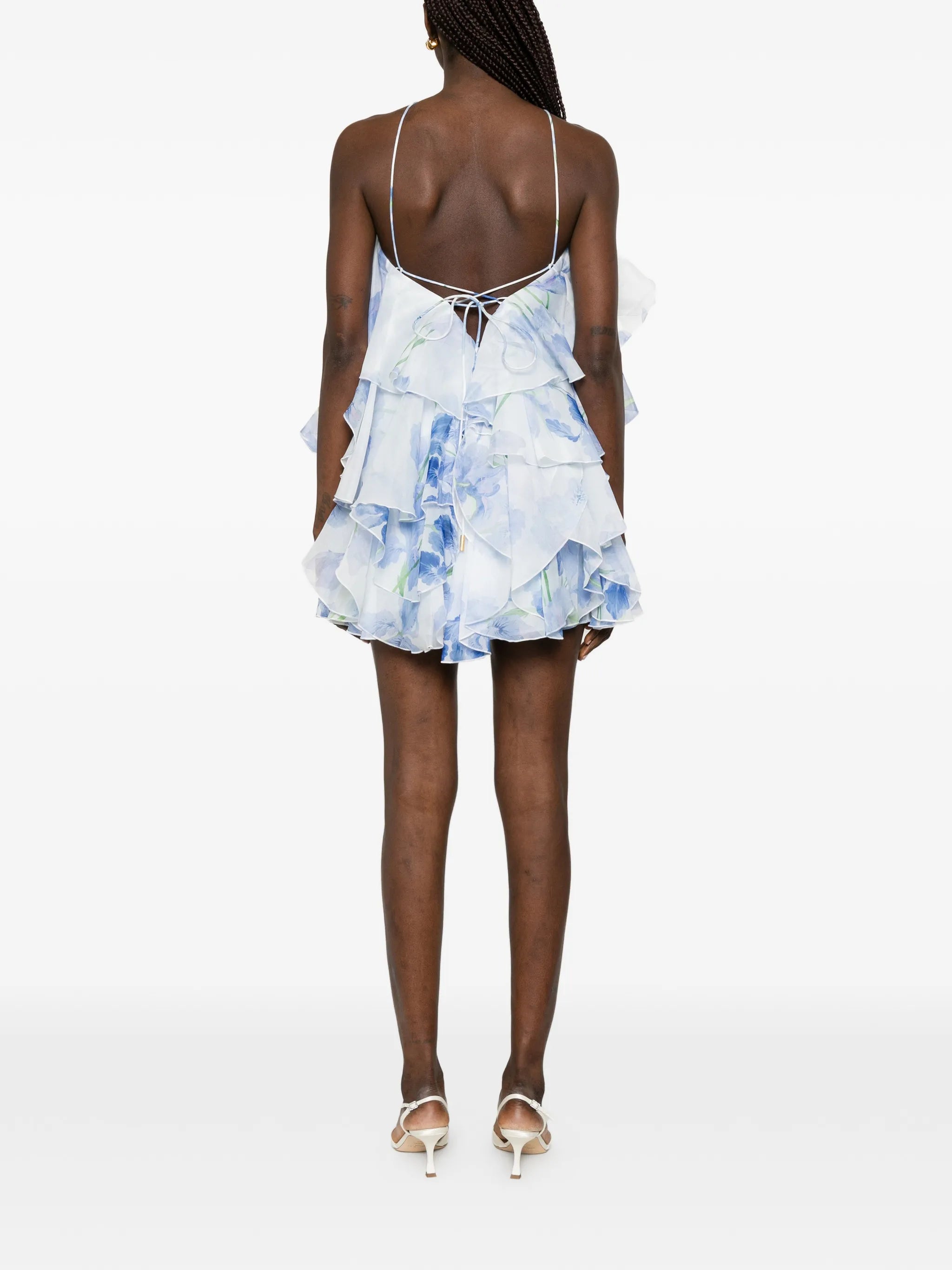 Pandorea layered floral mini dress