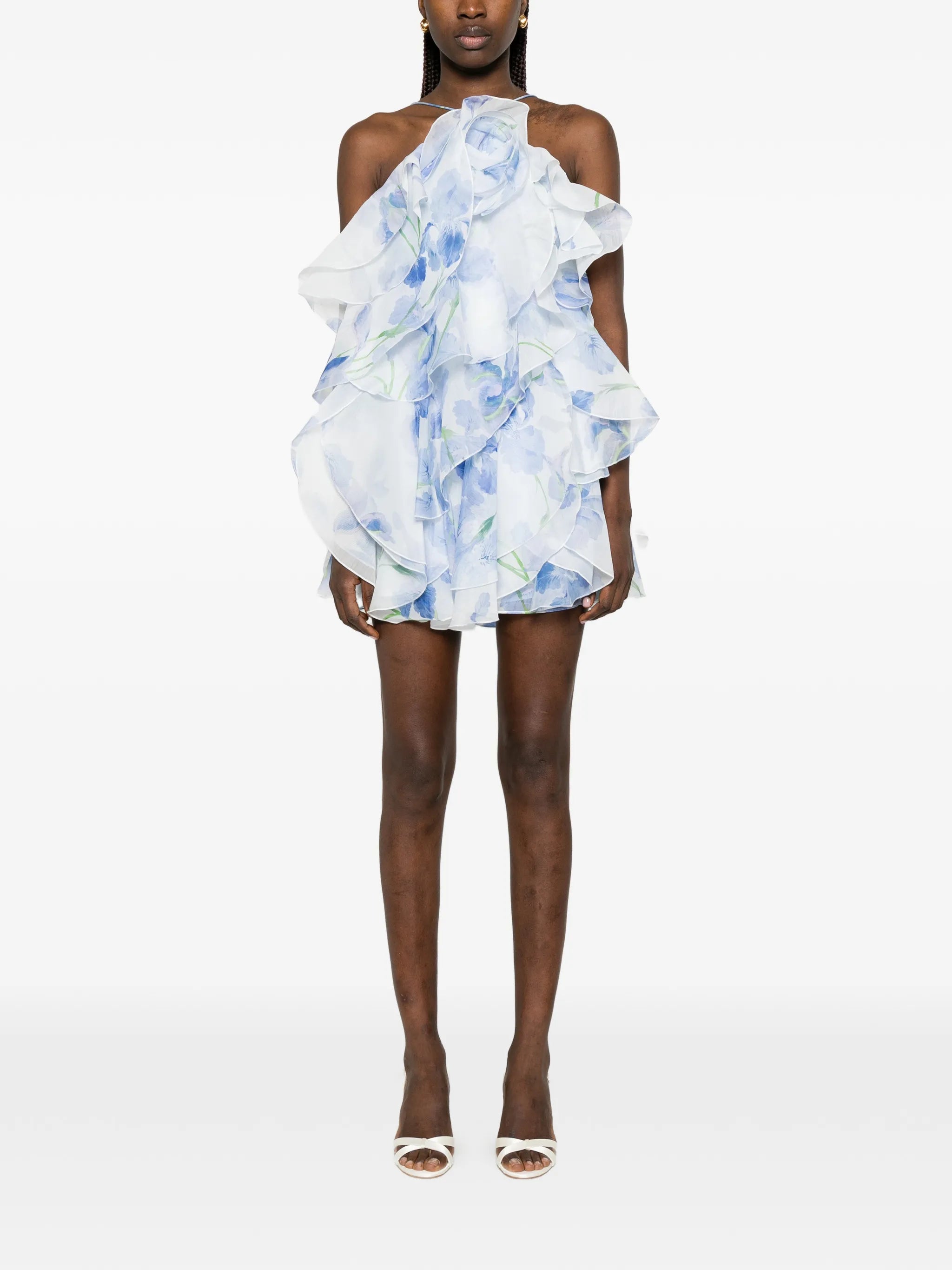 Pandorea layered floral mini dress