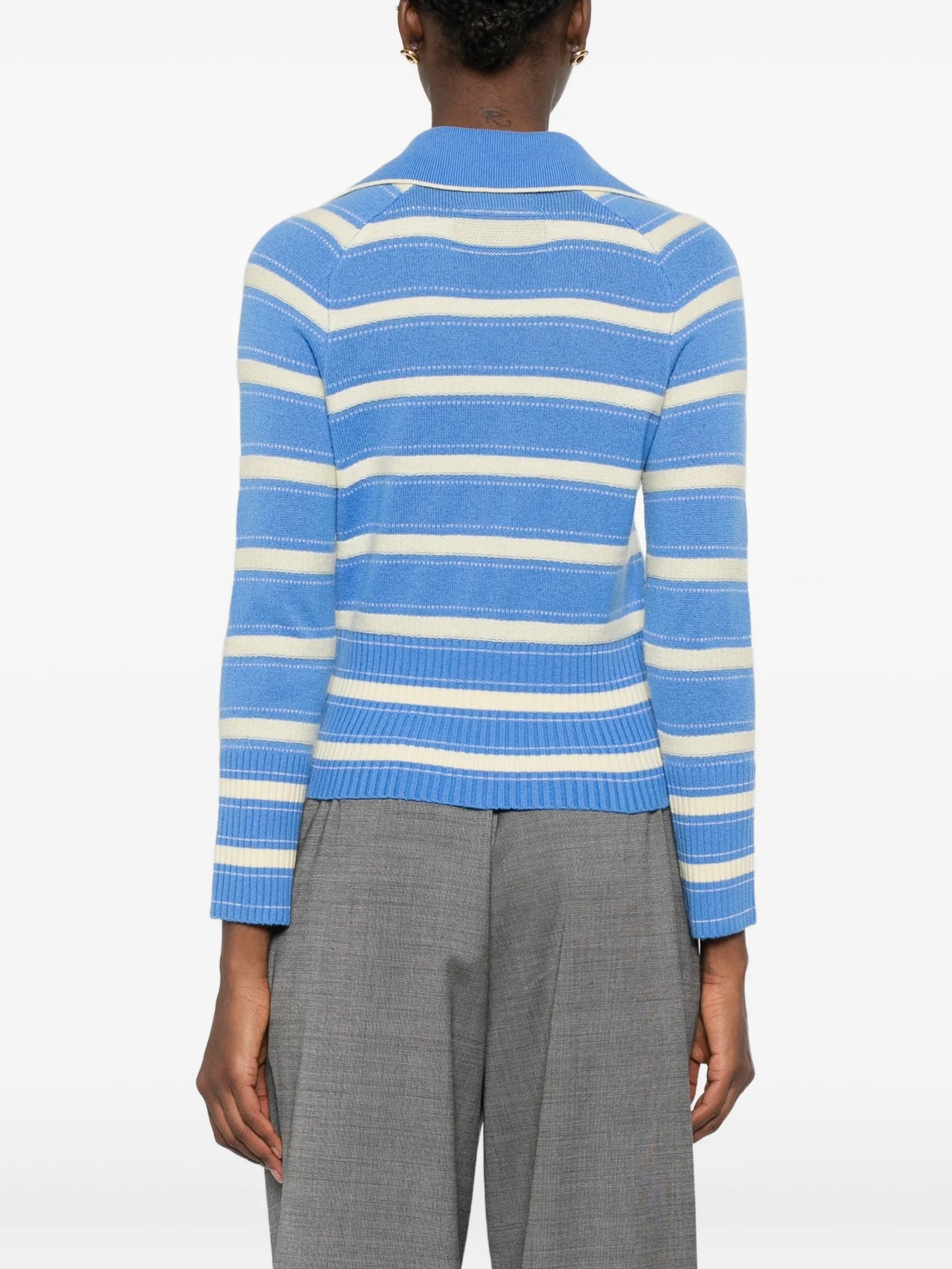 Port striped button-detail sweater