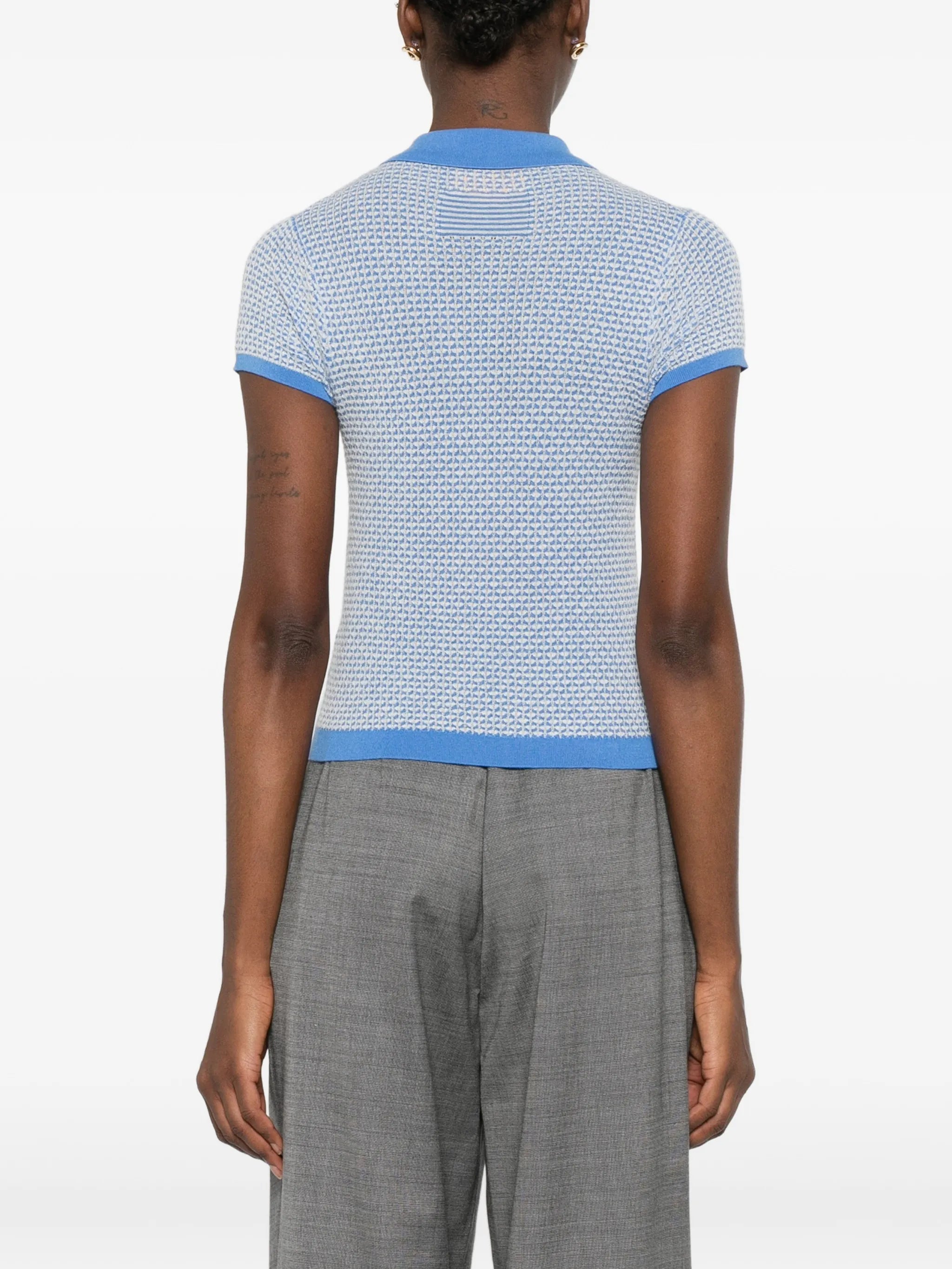 patterned polo shirt