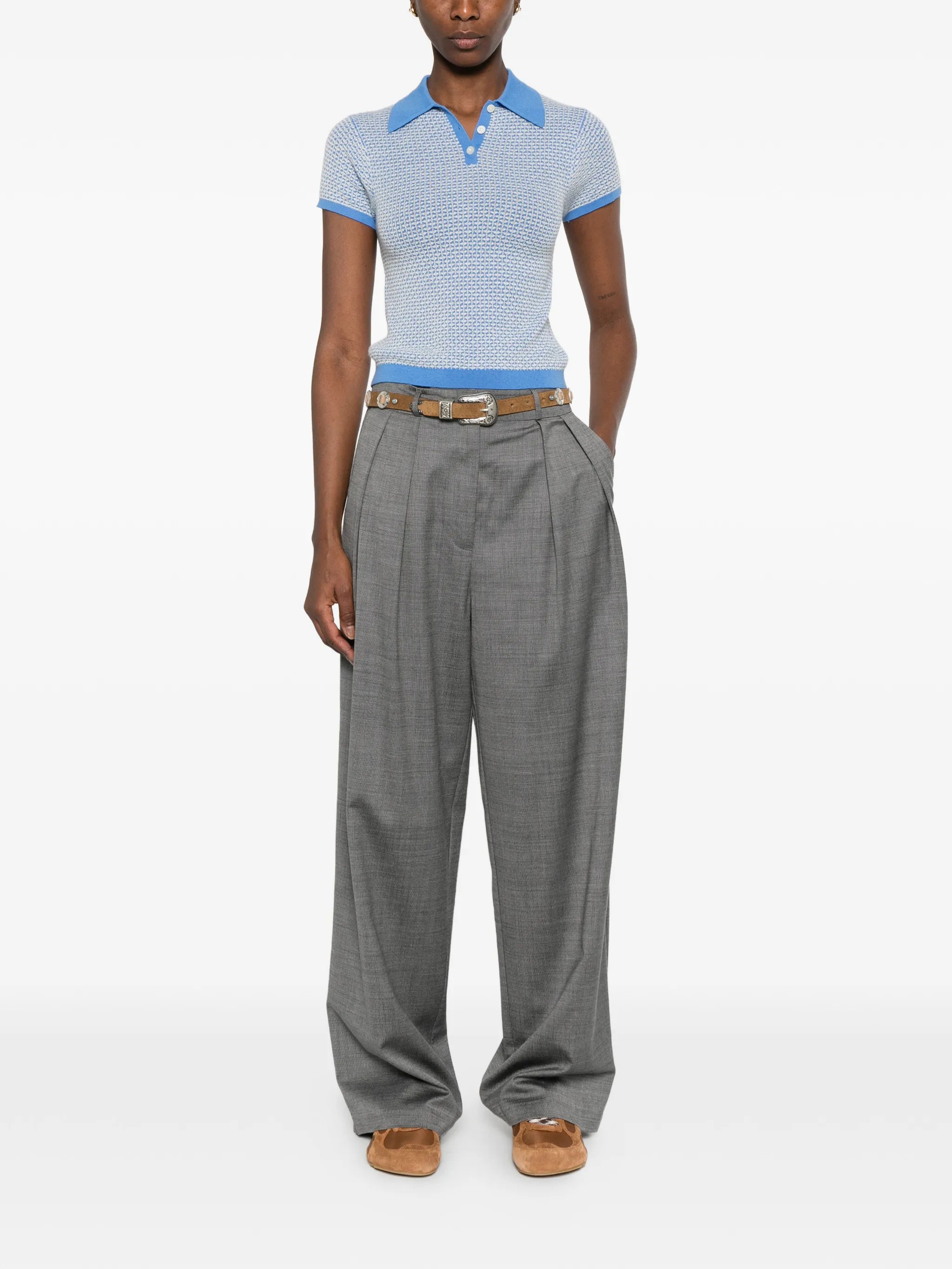 patterned polo shirt