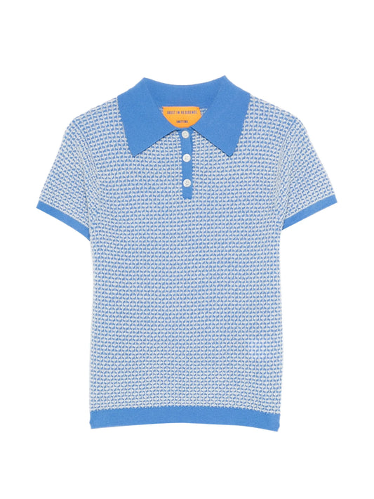 patterned polo shirt