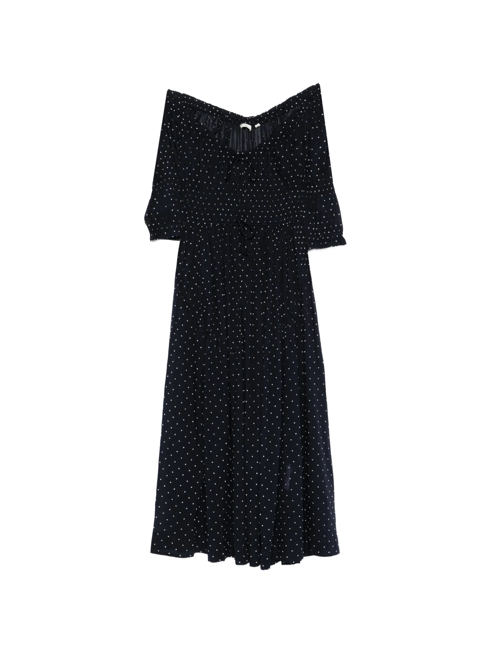 Ischia polka-dot midi dress