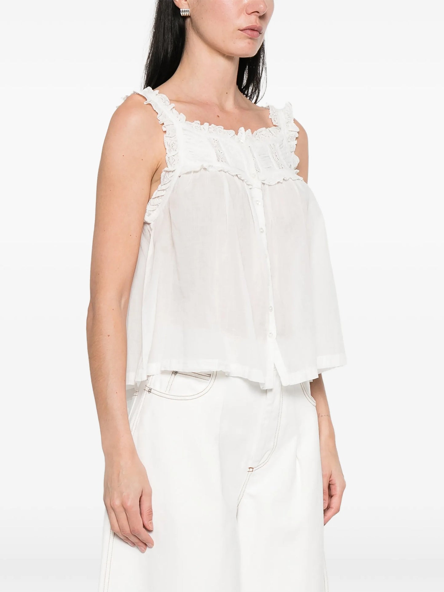 Fidella square-neck sleeveless top