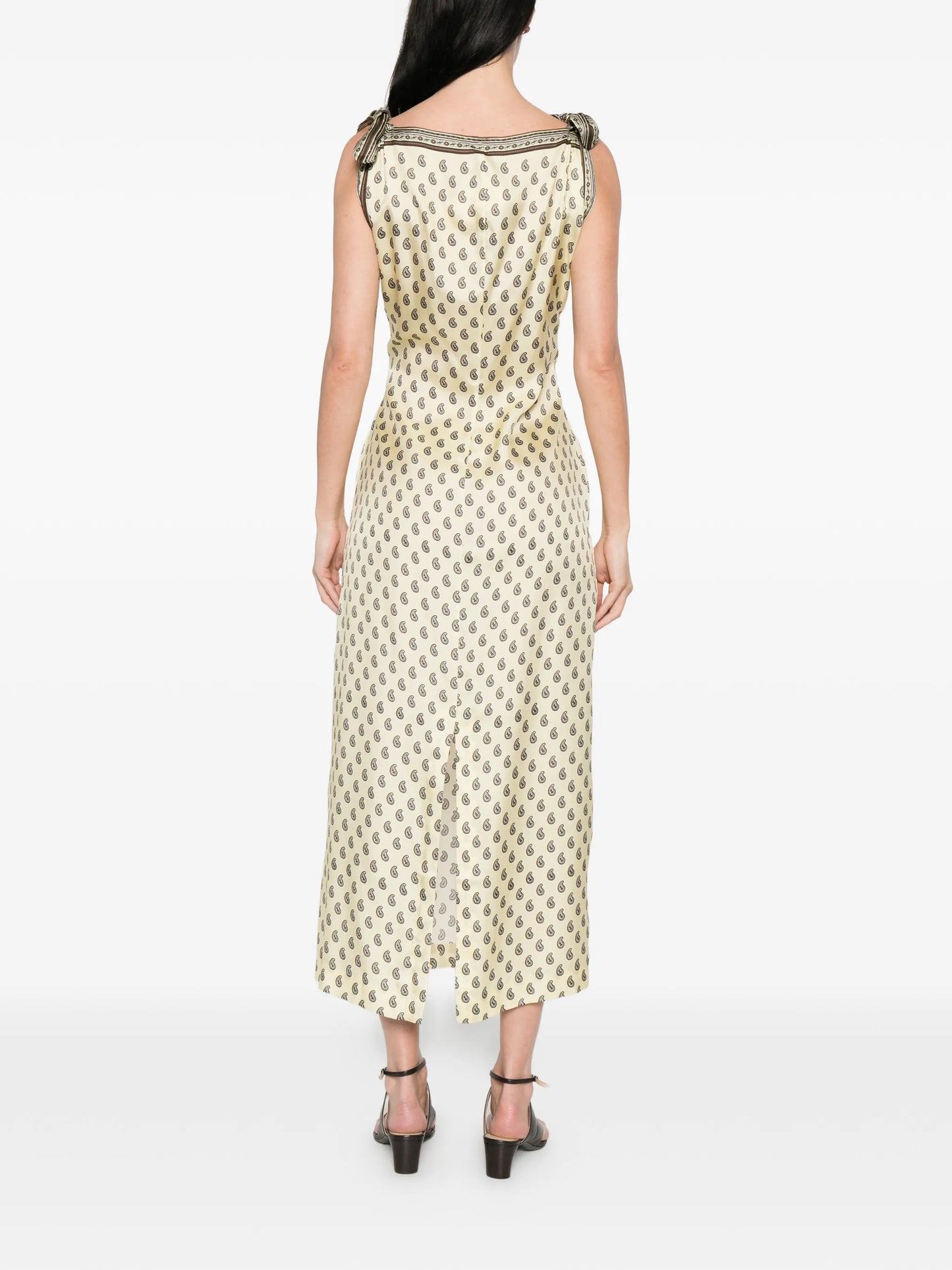 paisley-pattern midi dress