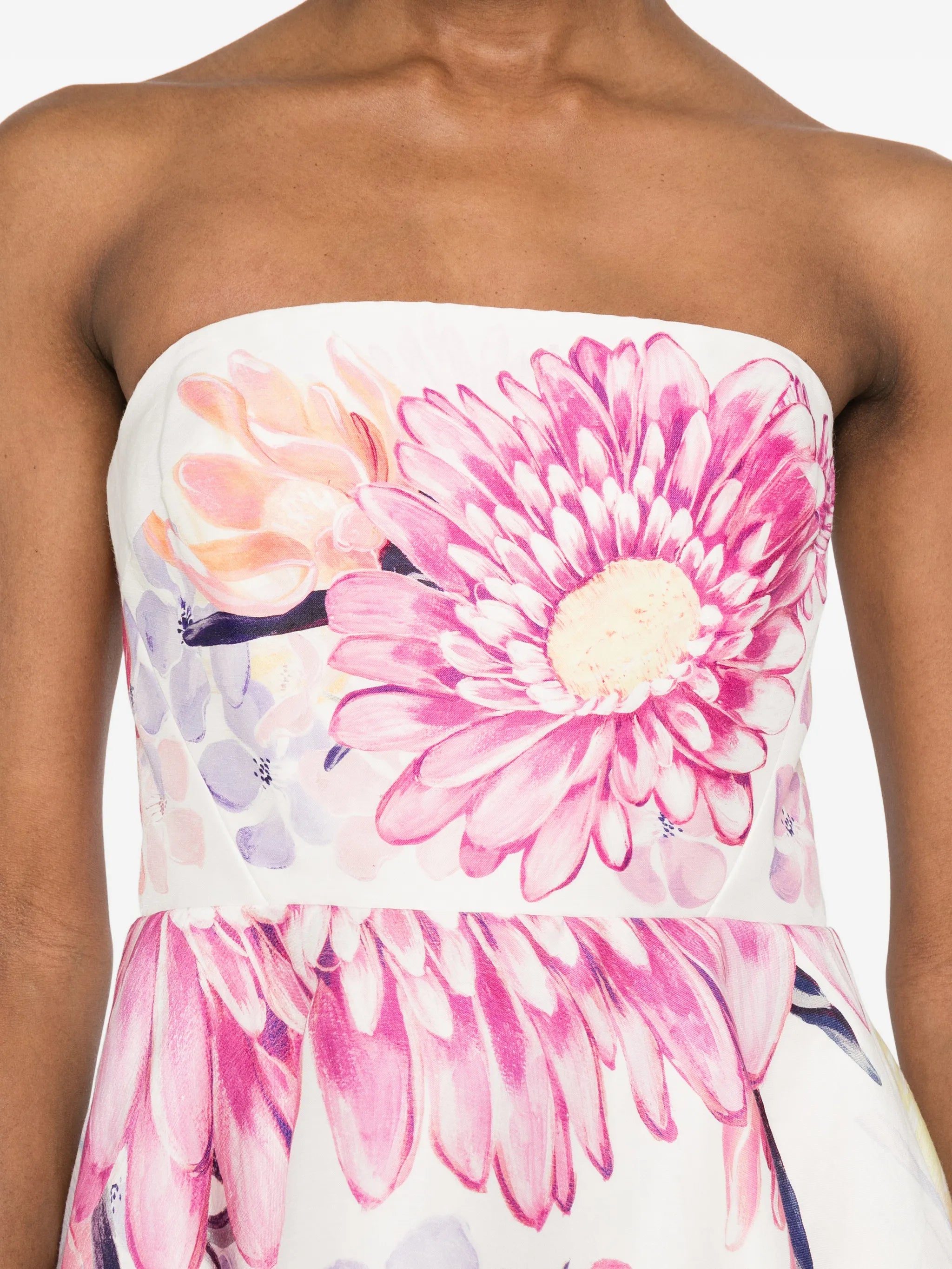 Lydia ruffled floral-print mini dress