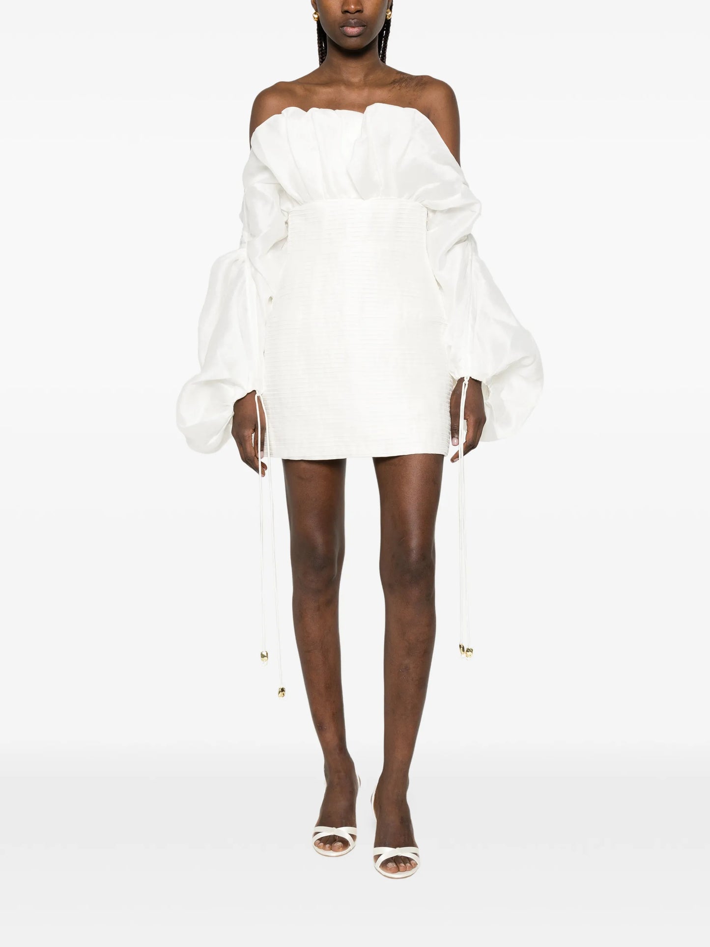 Maxima puffed sleeve mini dress