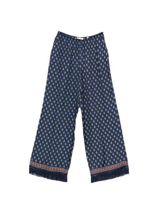 Lavon fringes paisley trousers