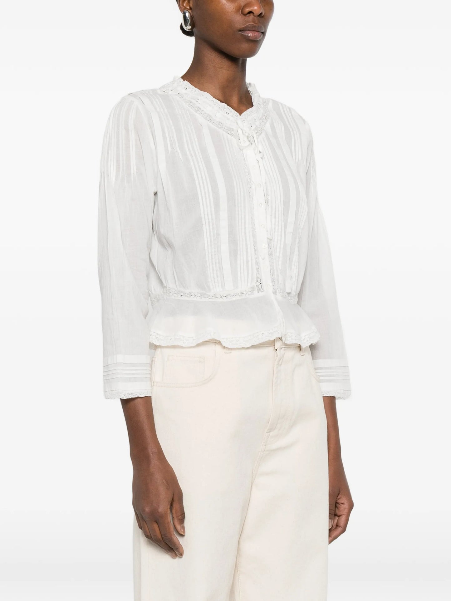 Hillock lace-detail blouse