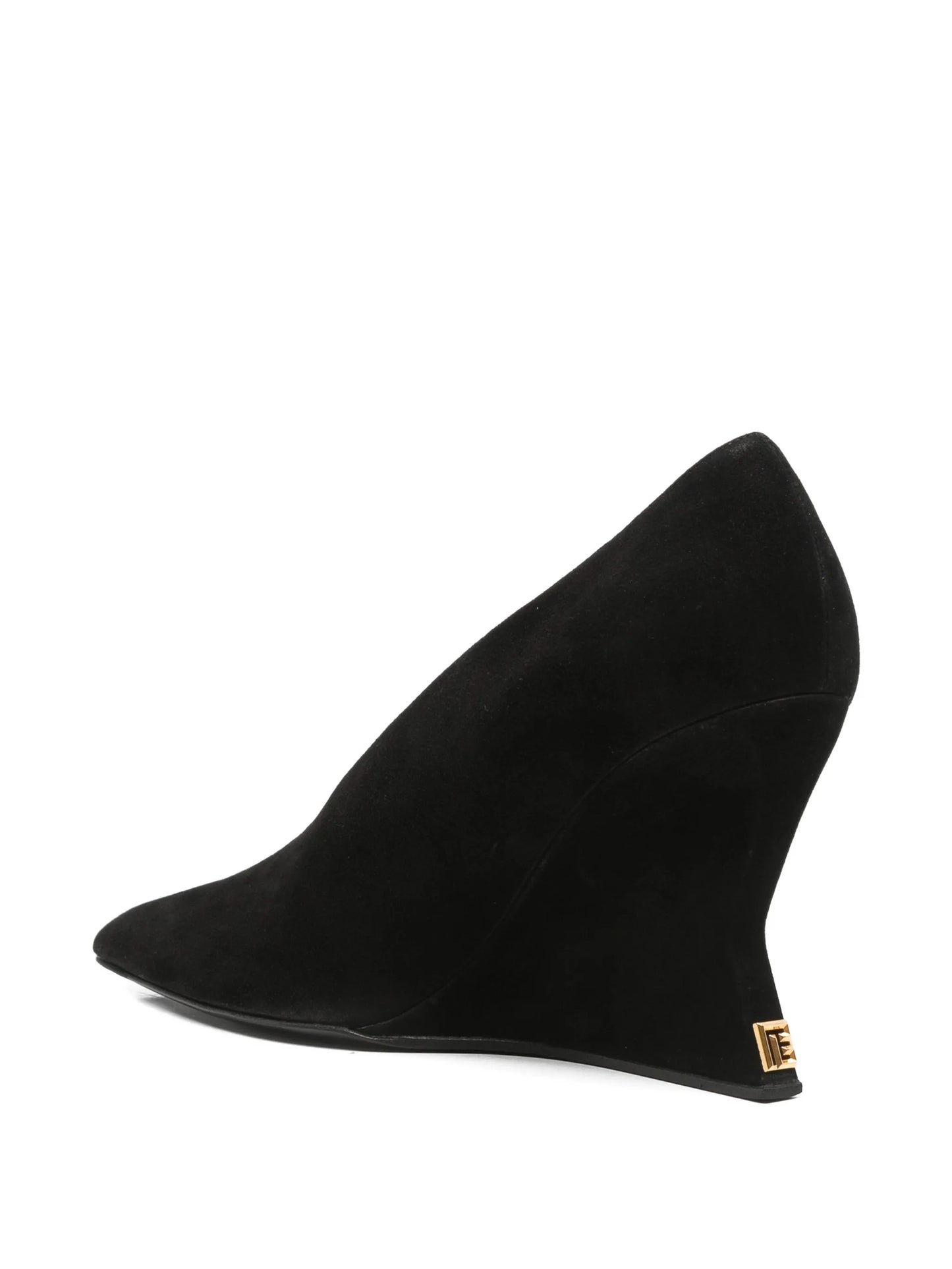 suede wedge-heel pumps