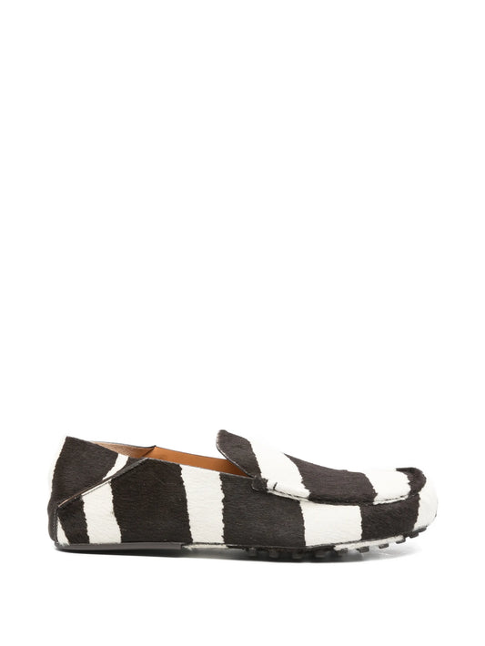 striped gommino loafers