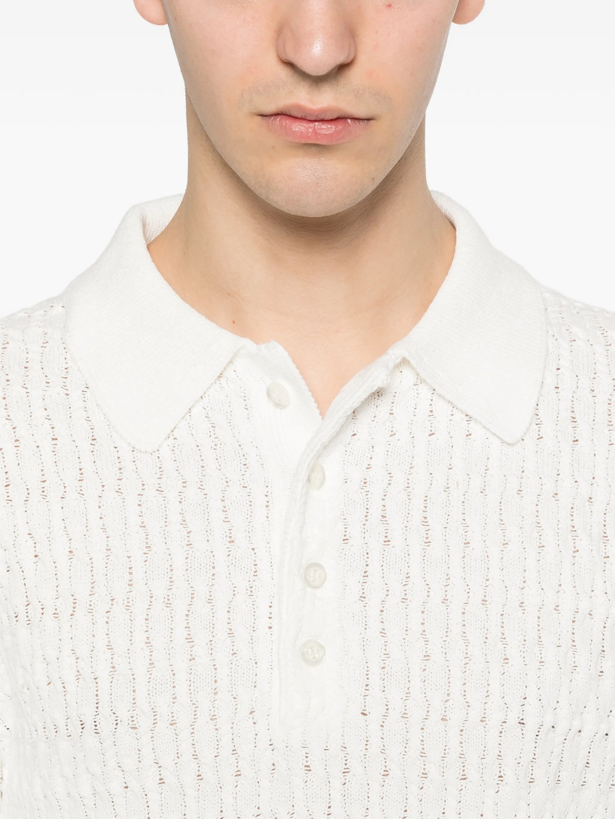 cable-knit polo shirt