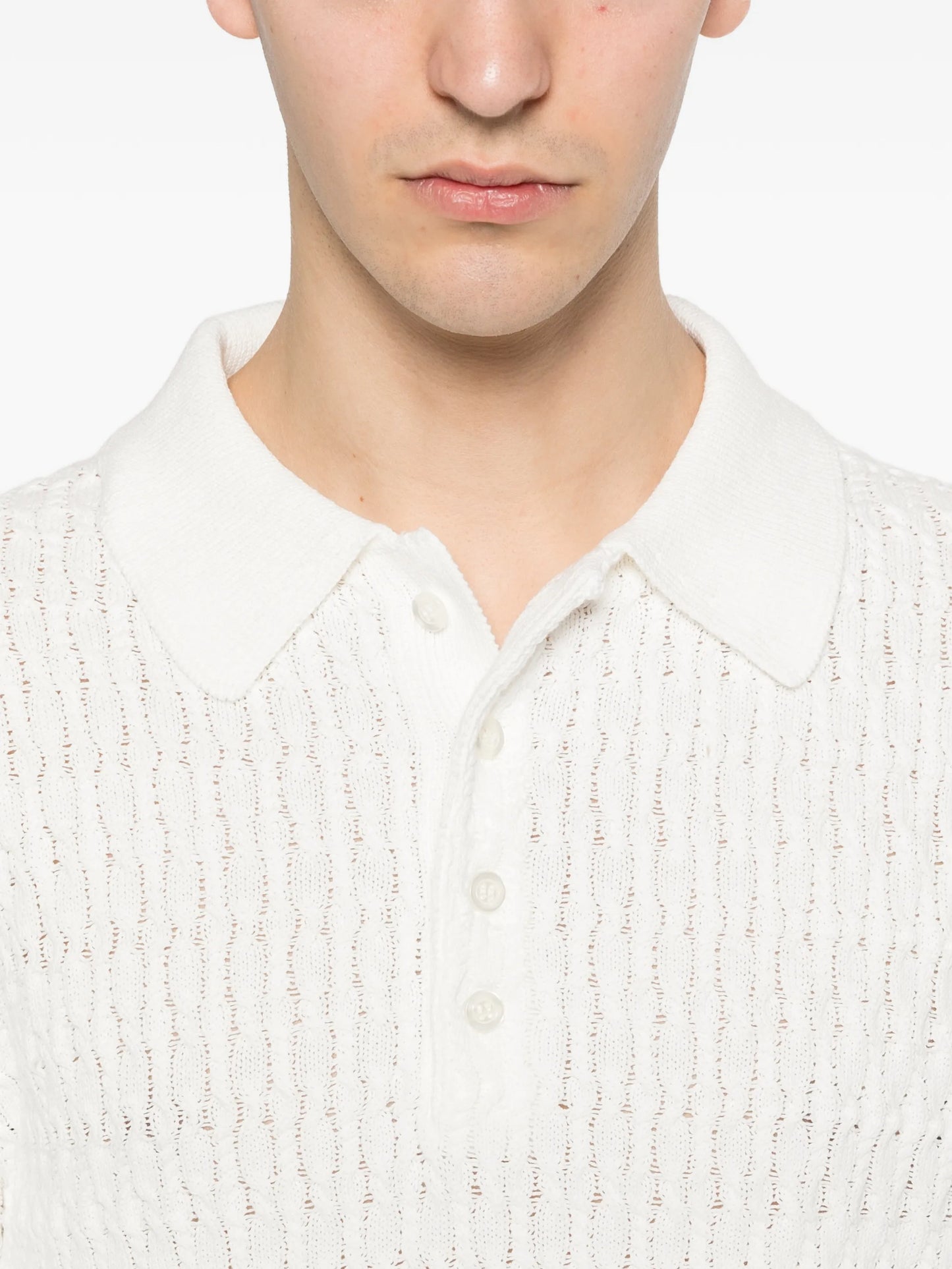cable-knit polo shirt