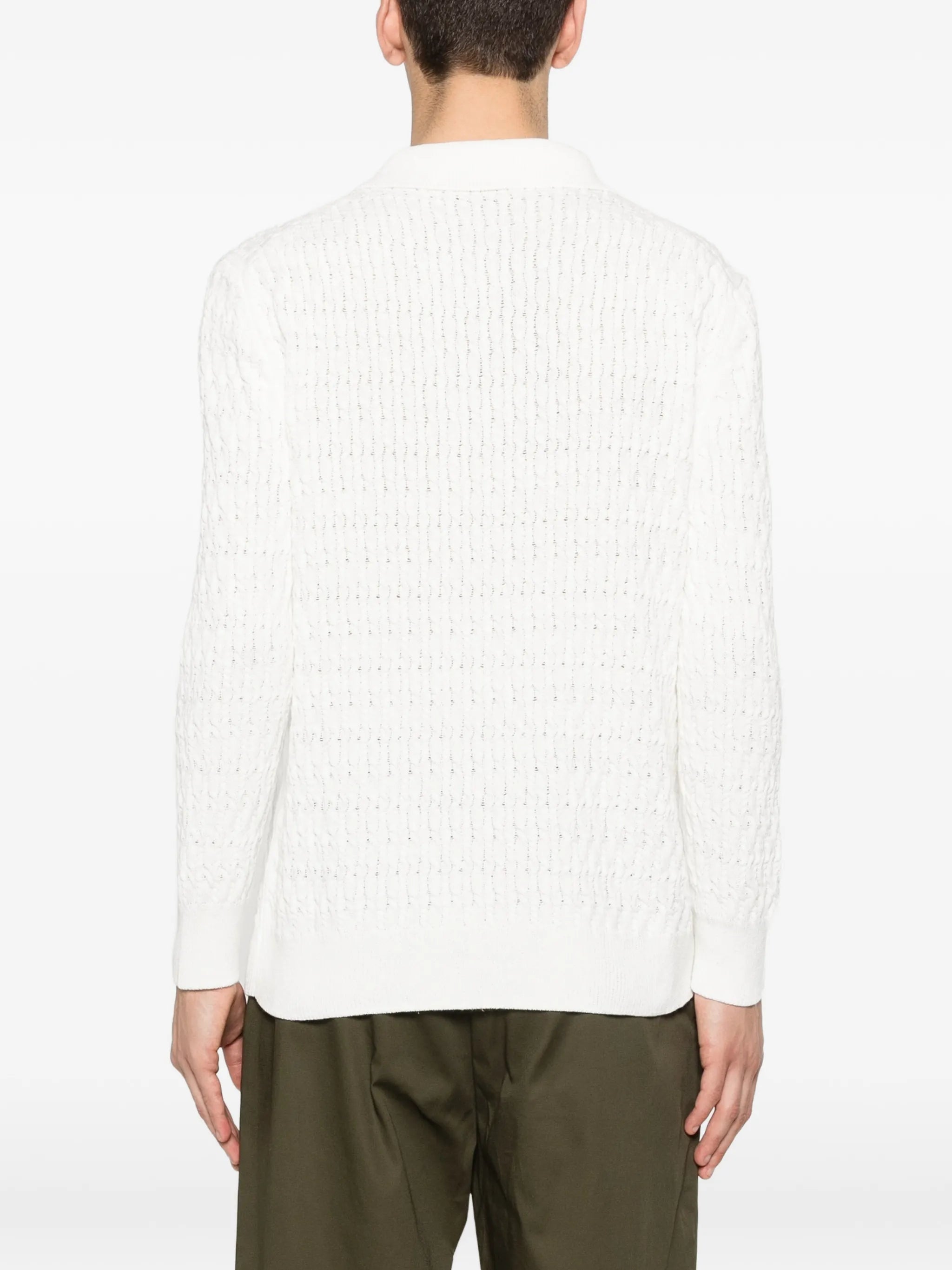 cable-knit polo shirt