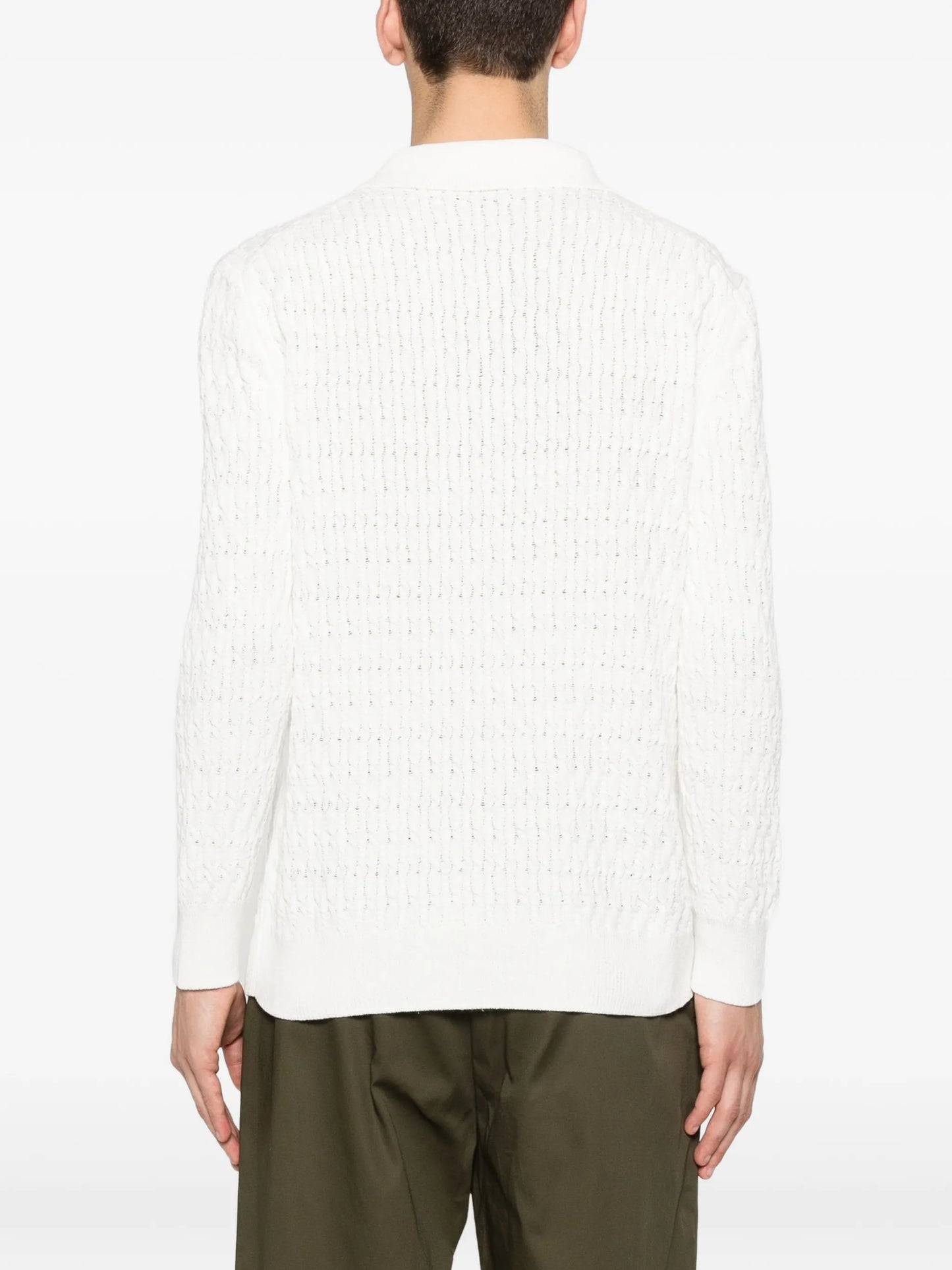 cable-knit polo shirt