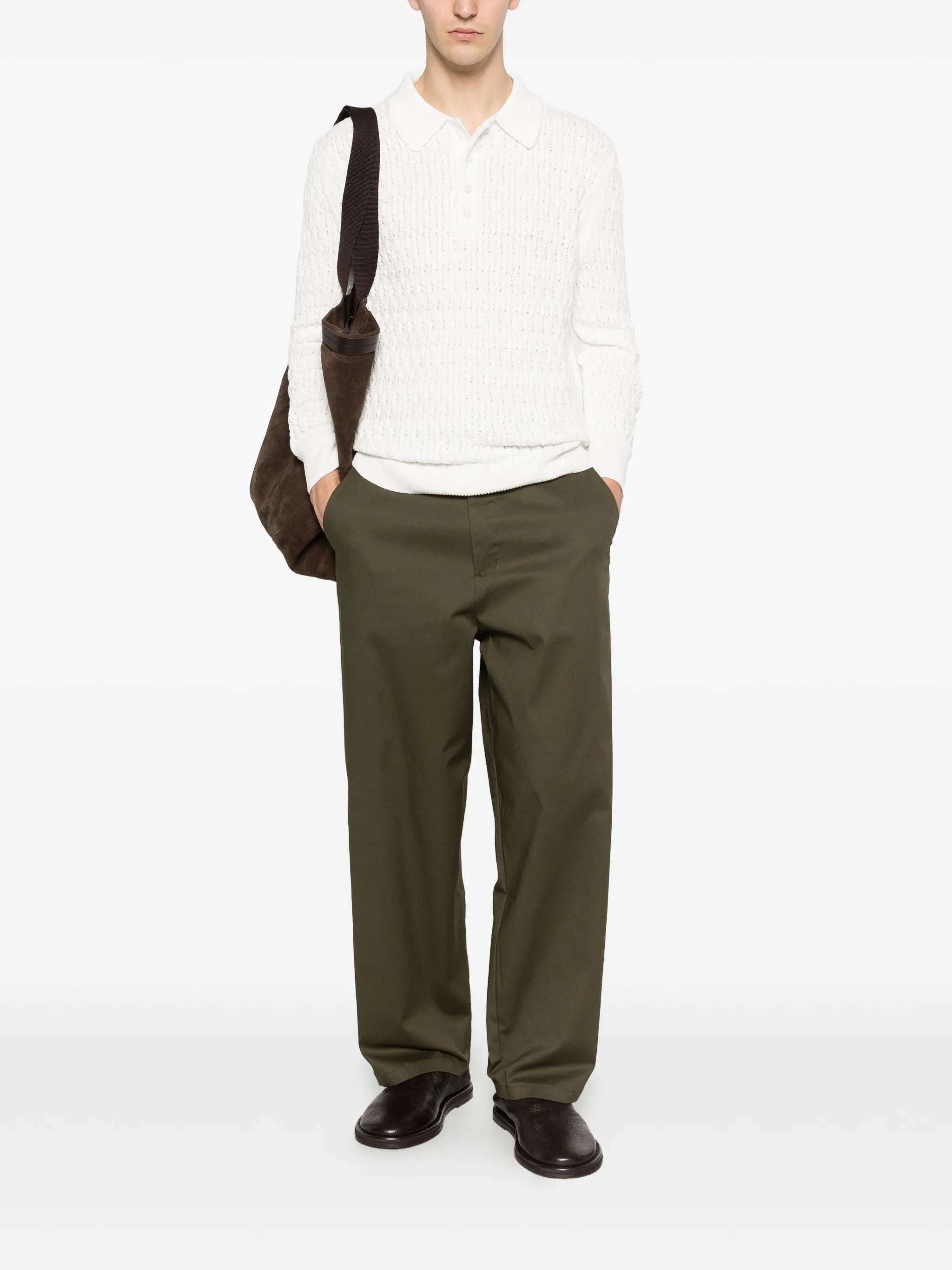 cable-knit polo shirt