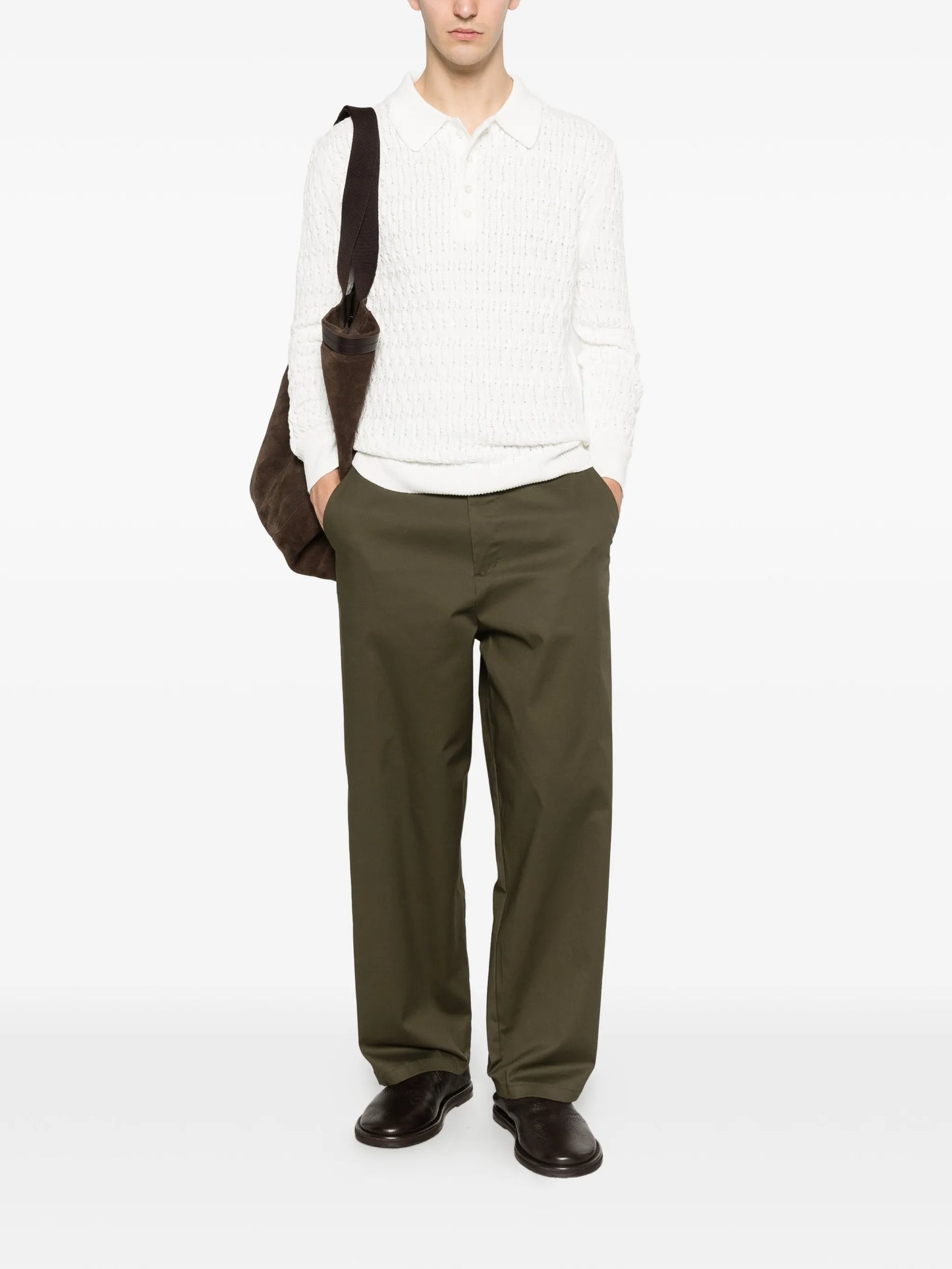 cable-knit polo shirt