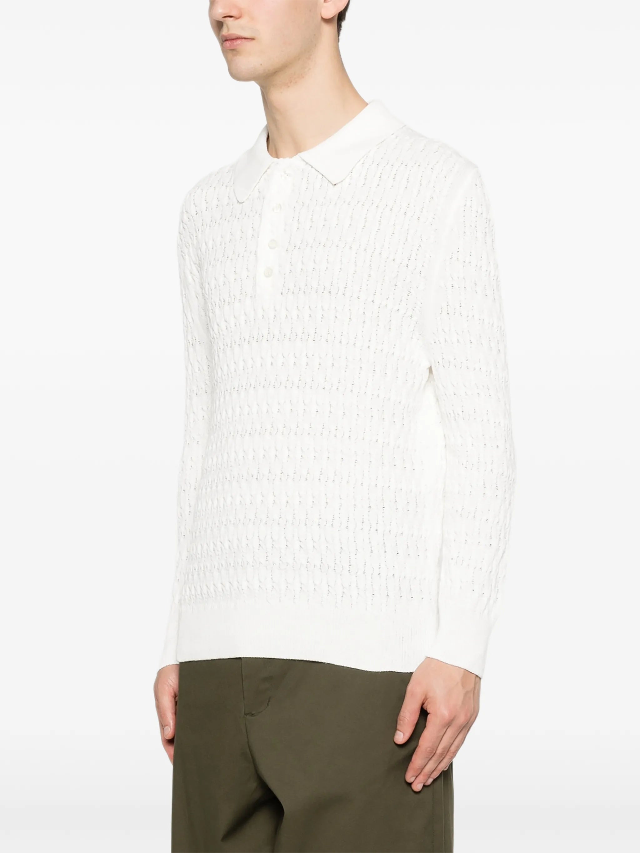 cable-knit polo shirt