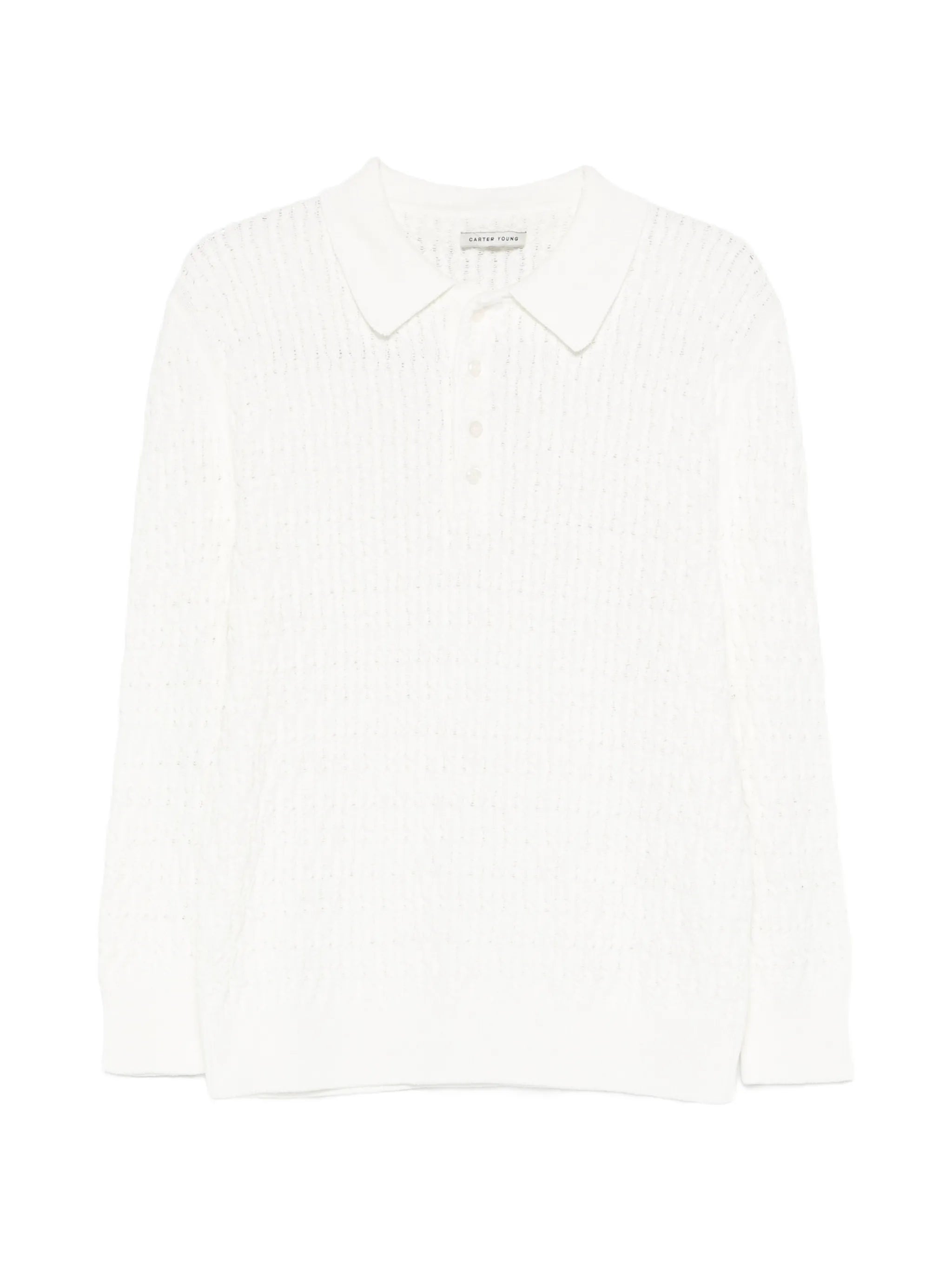 cable-knit polo shirt