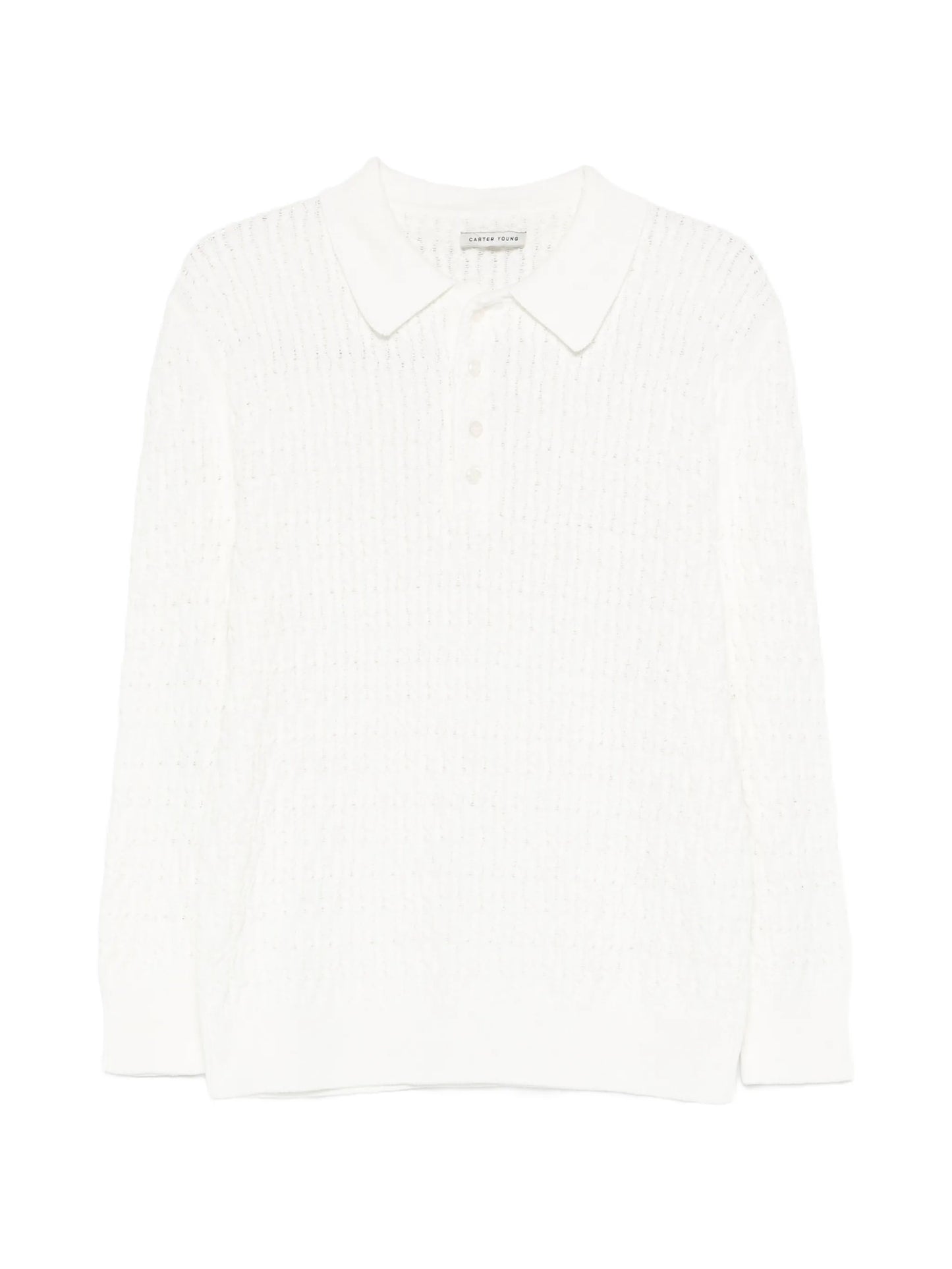 cable-knit polo shirt