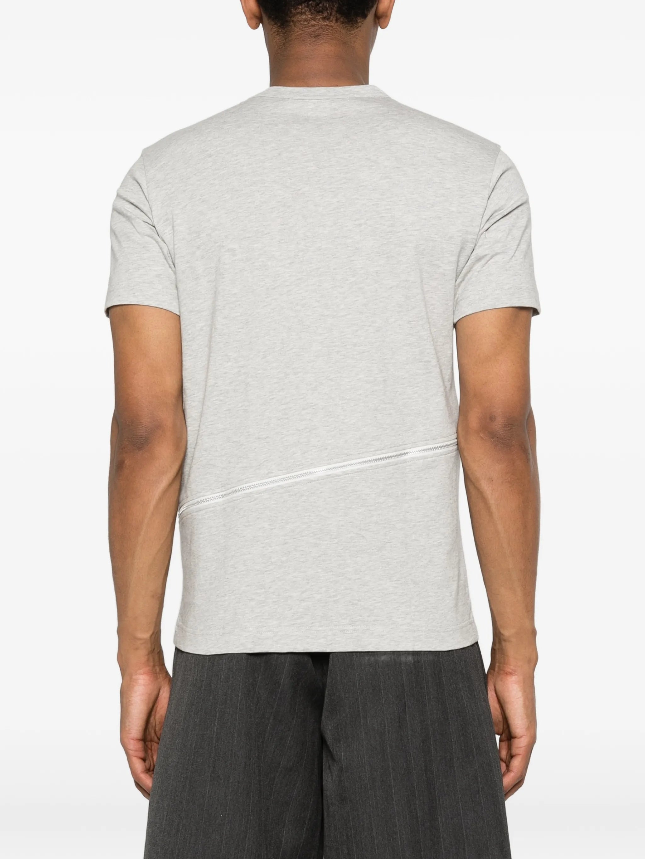 zip-detail cotton T-shirt