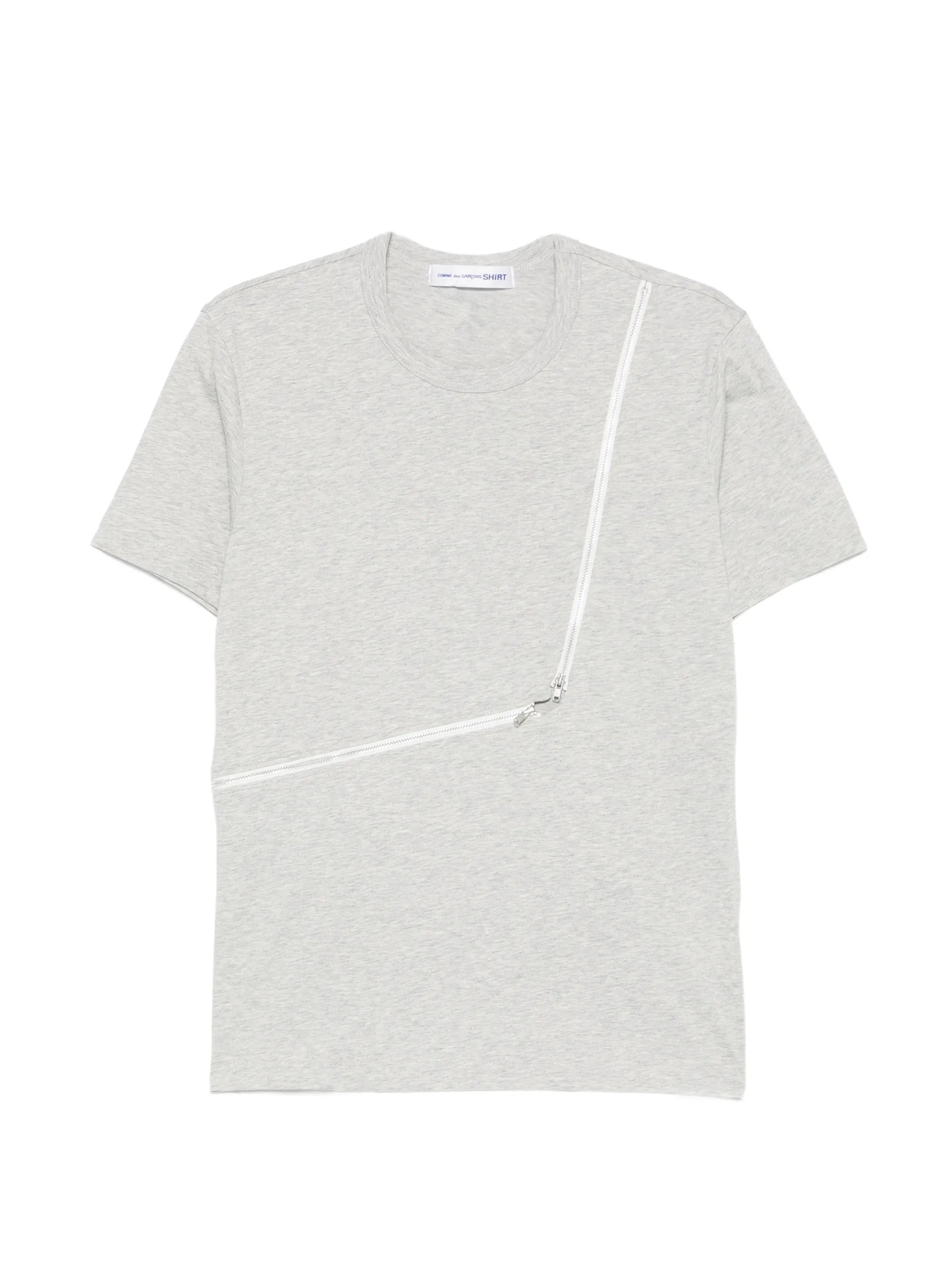 zip-detail cotton T-shirt