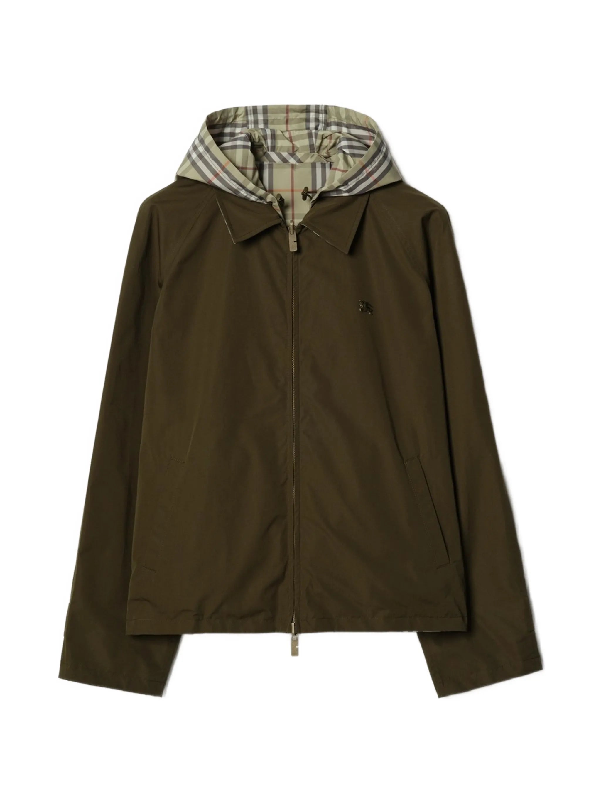 check hooded jacket