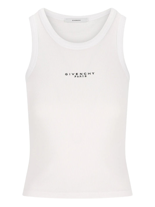 logo ribbed tank top