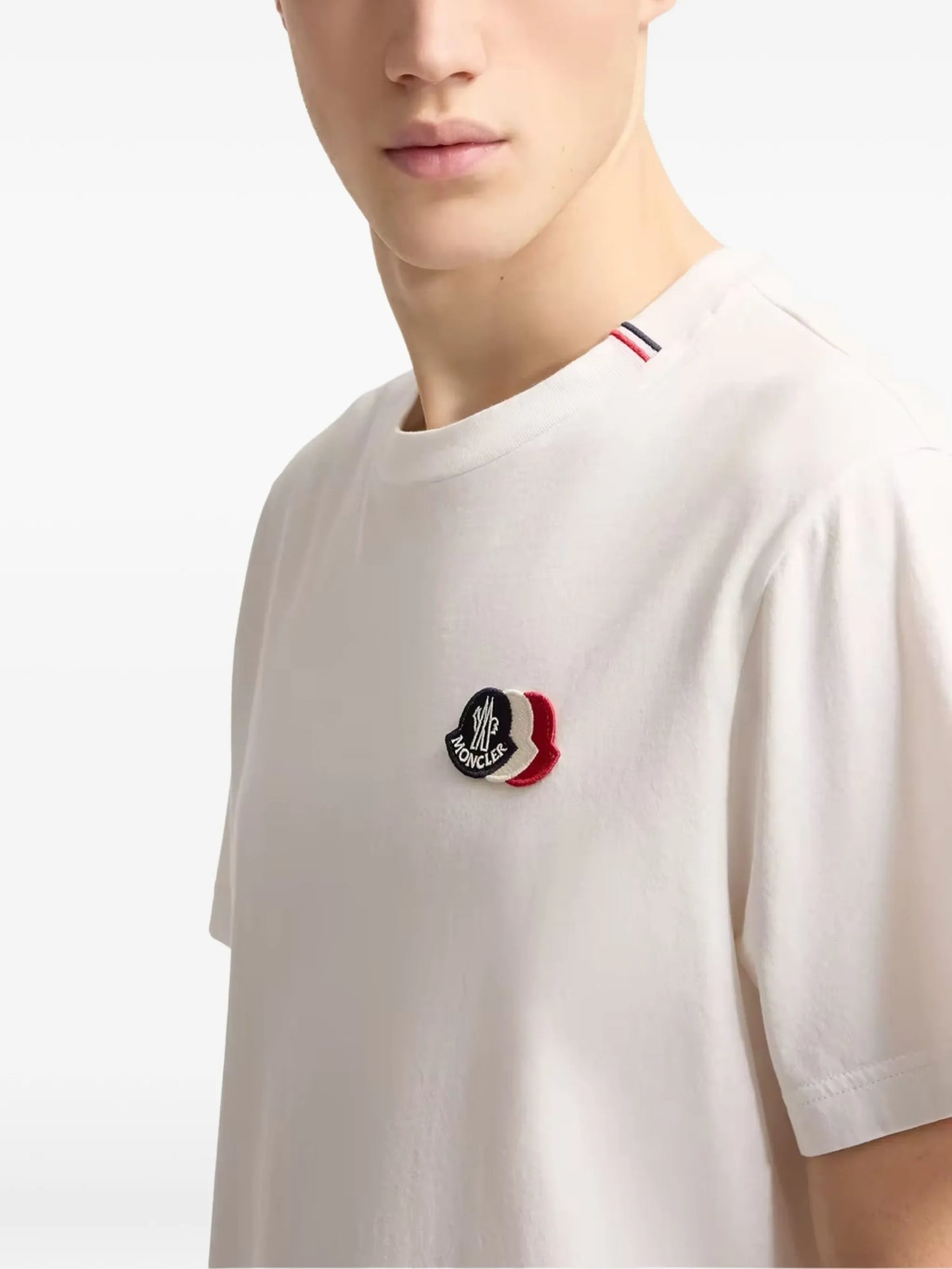 embroidered tricolor logo cotton t-shirt