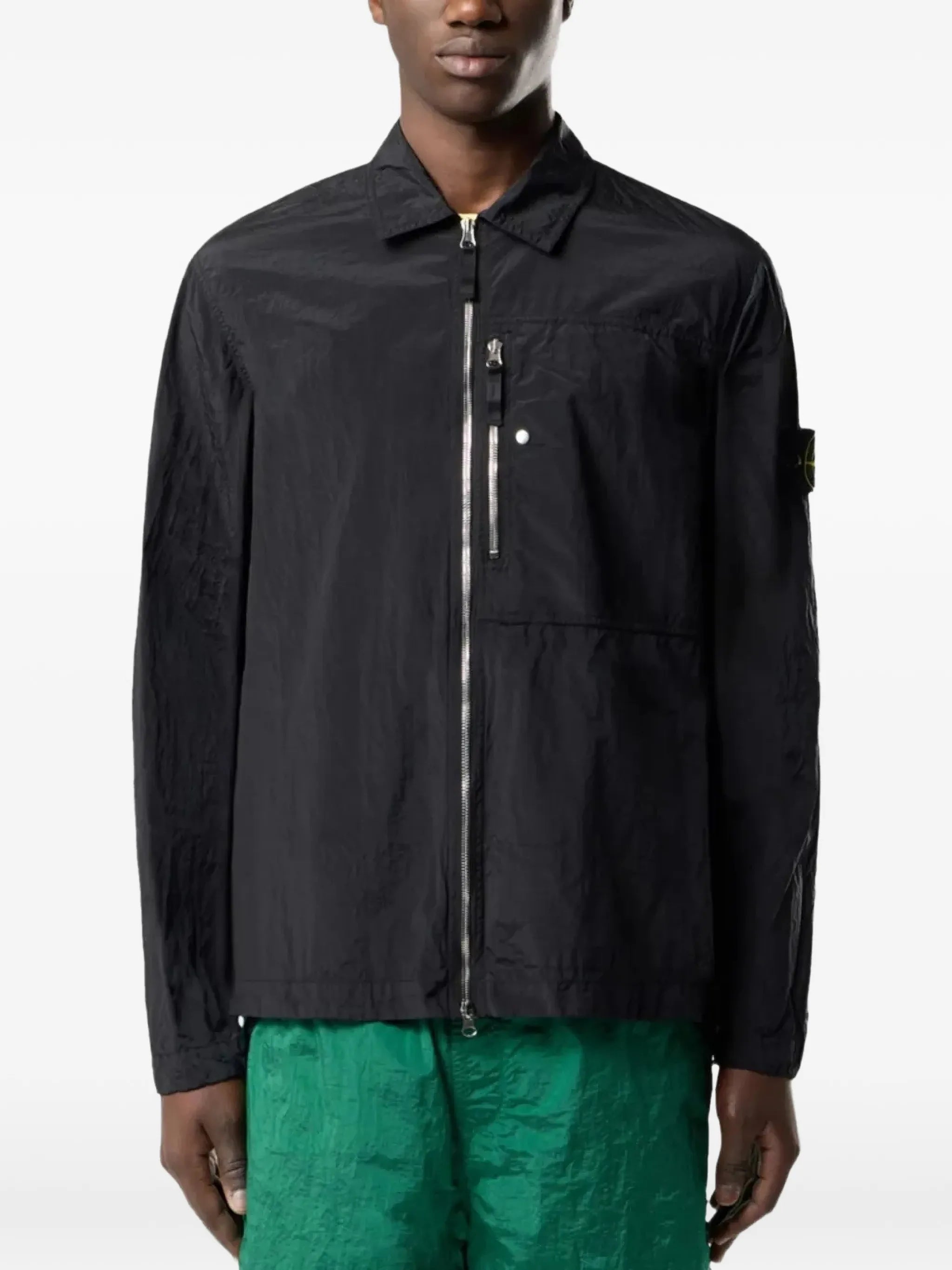 1200038 Nylon Metal in Econyl® regular-fit overshirt with zip pocket