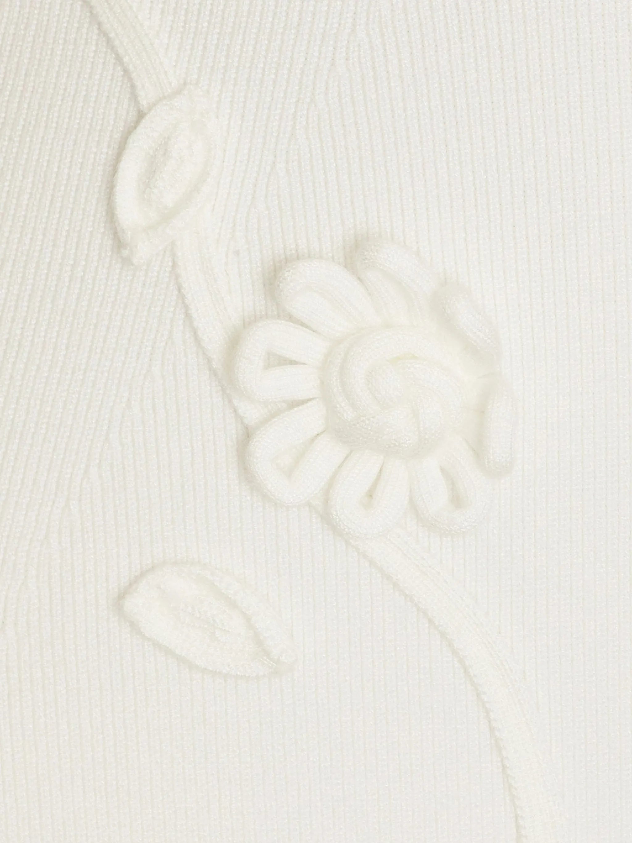 floral-appliqué mini dress