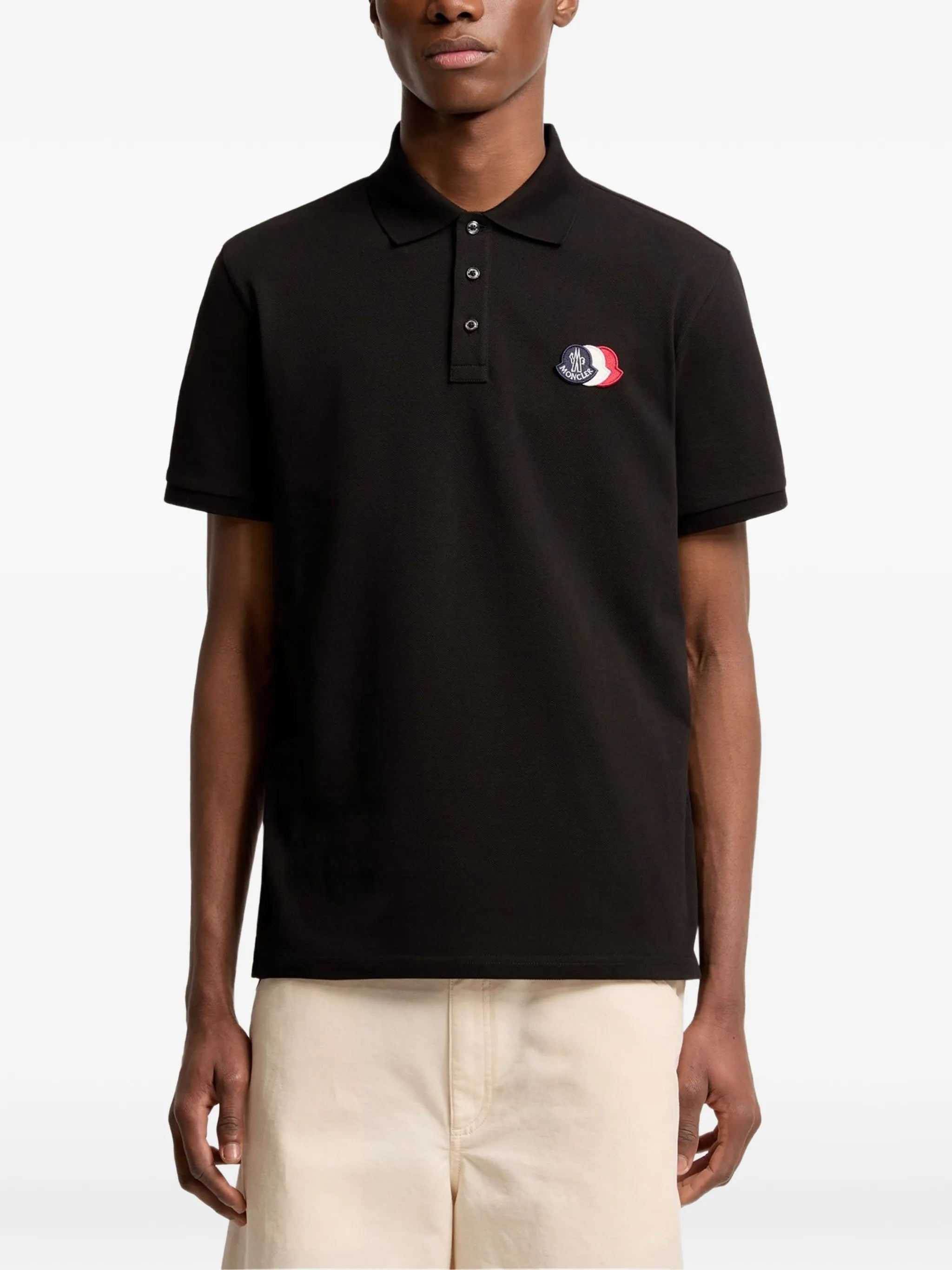 logo-patch polo shirt