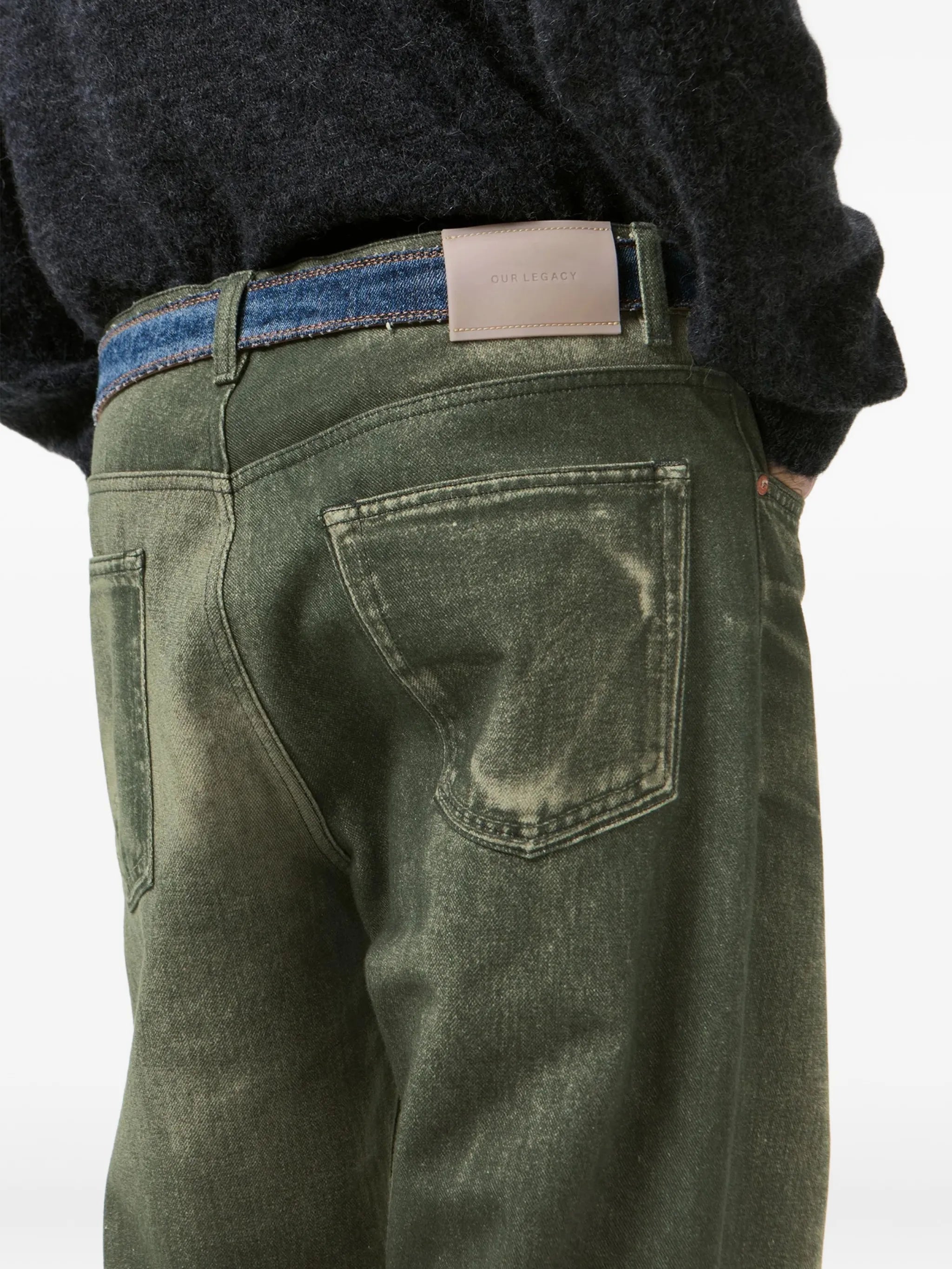 Third Cut five-pocket distressed jeans