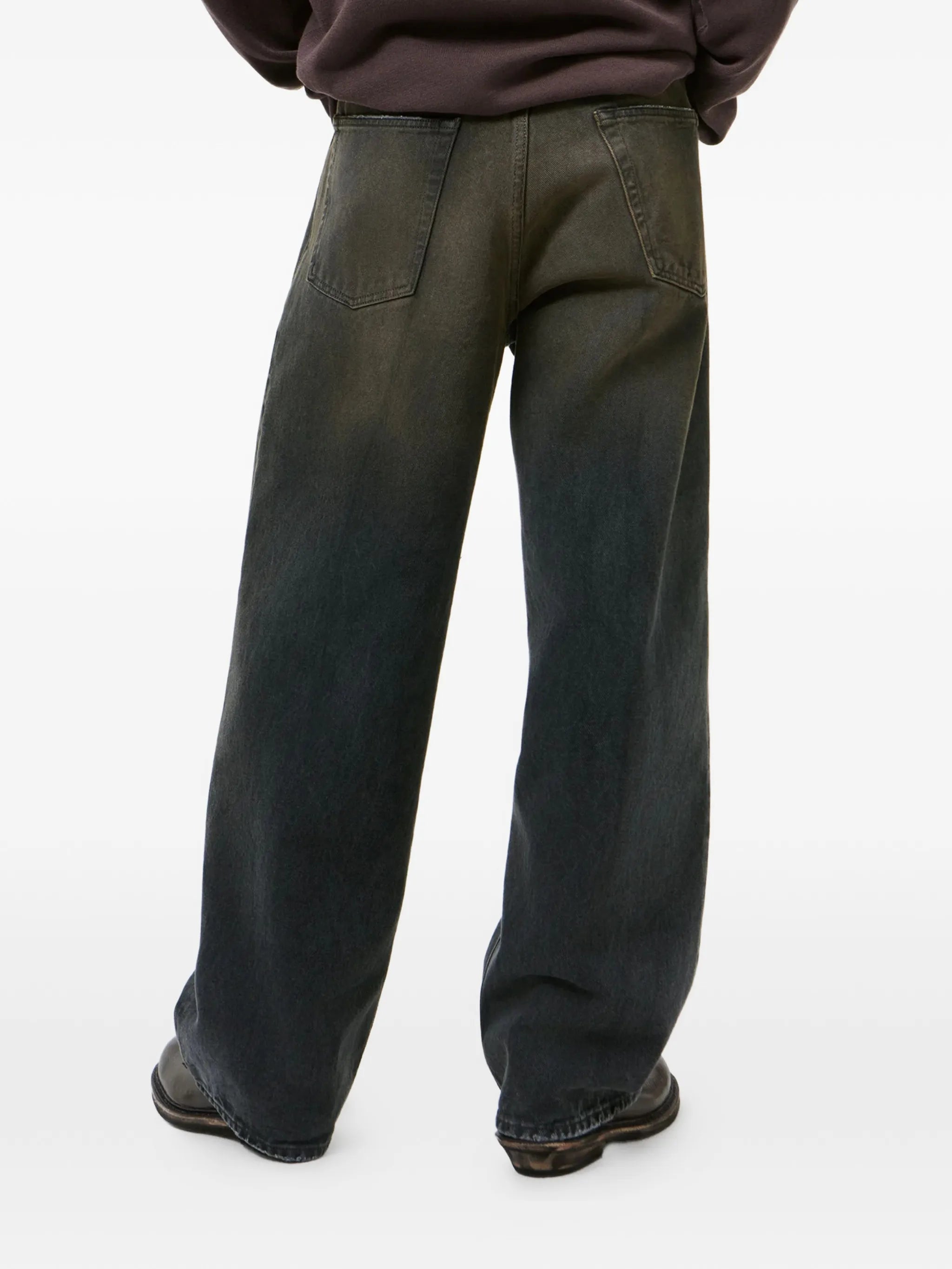 distressed wide-leg jeans