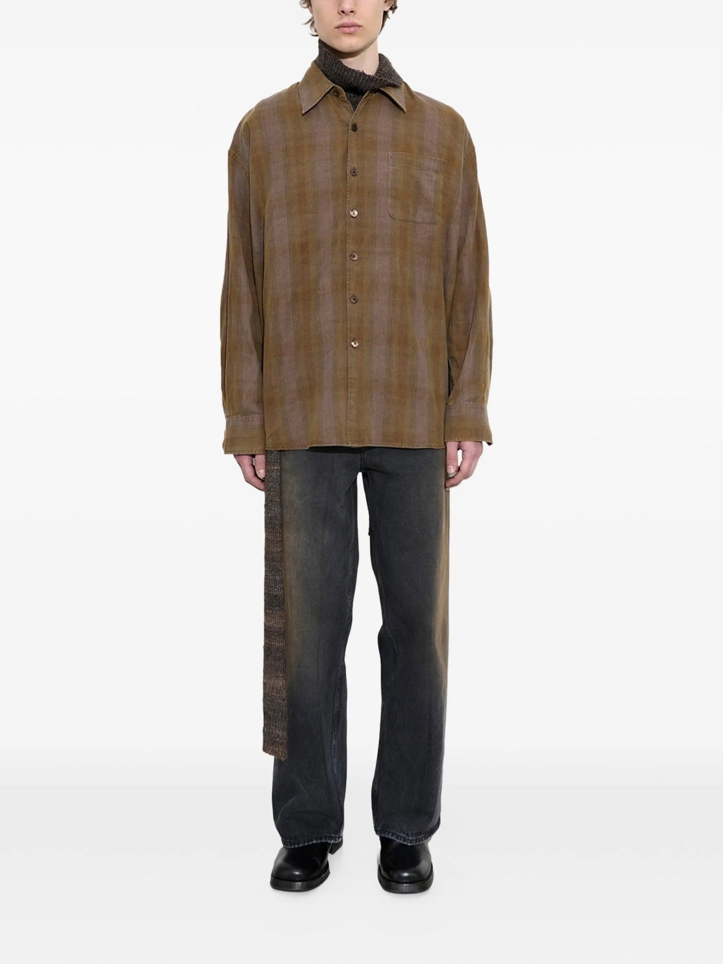 Borrowed checked-pattern shirt