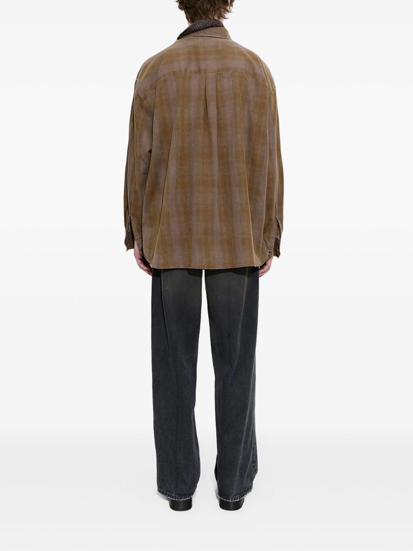 Borrowed checked-pattern shirt