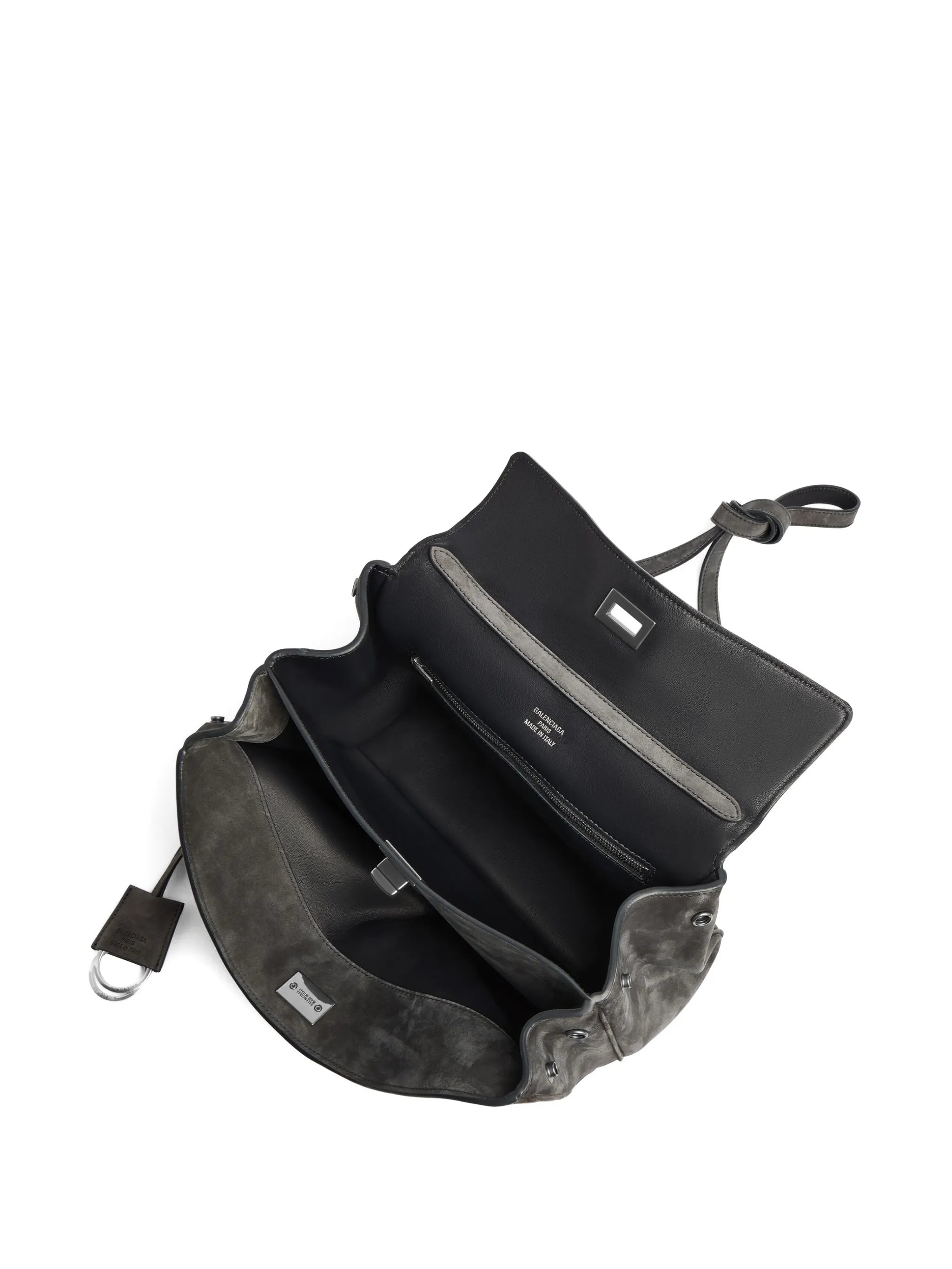 turn-lock-fastening shoulder bag